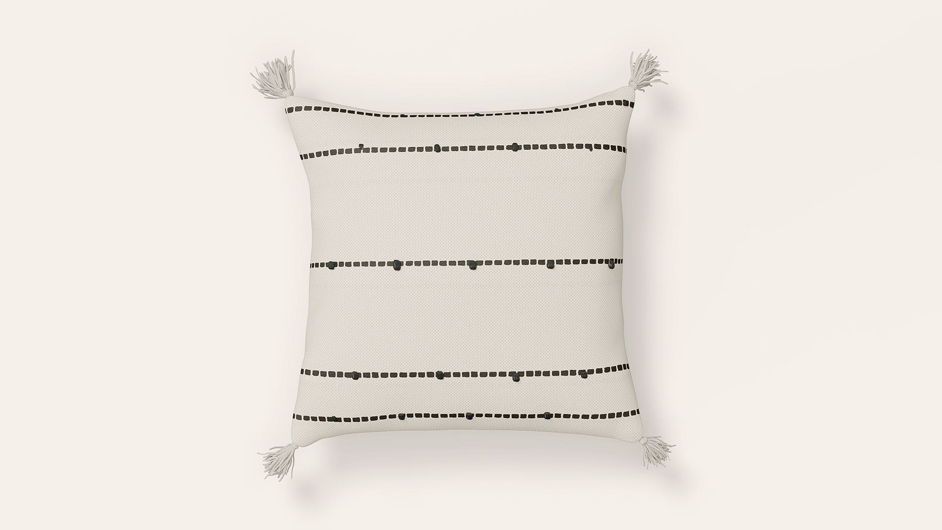 18x18 Cotton Square Cushion Cover (Black Loop)