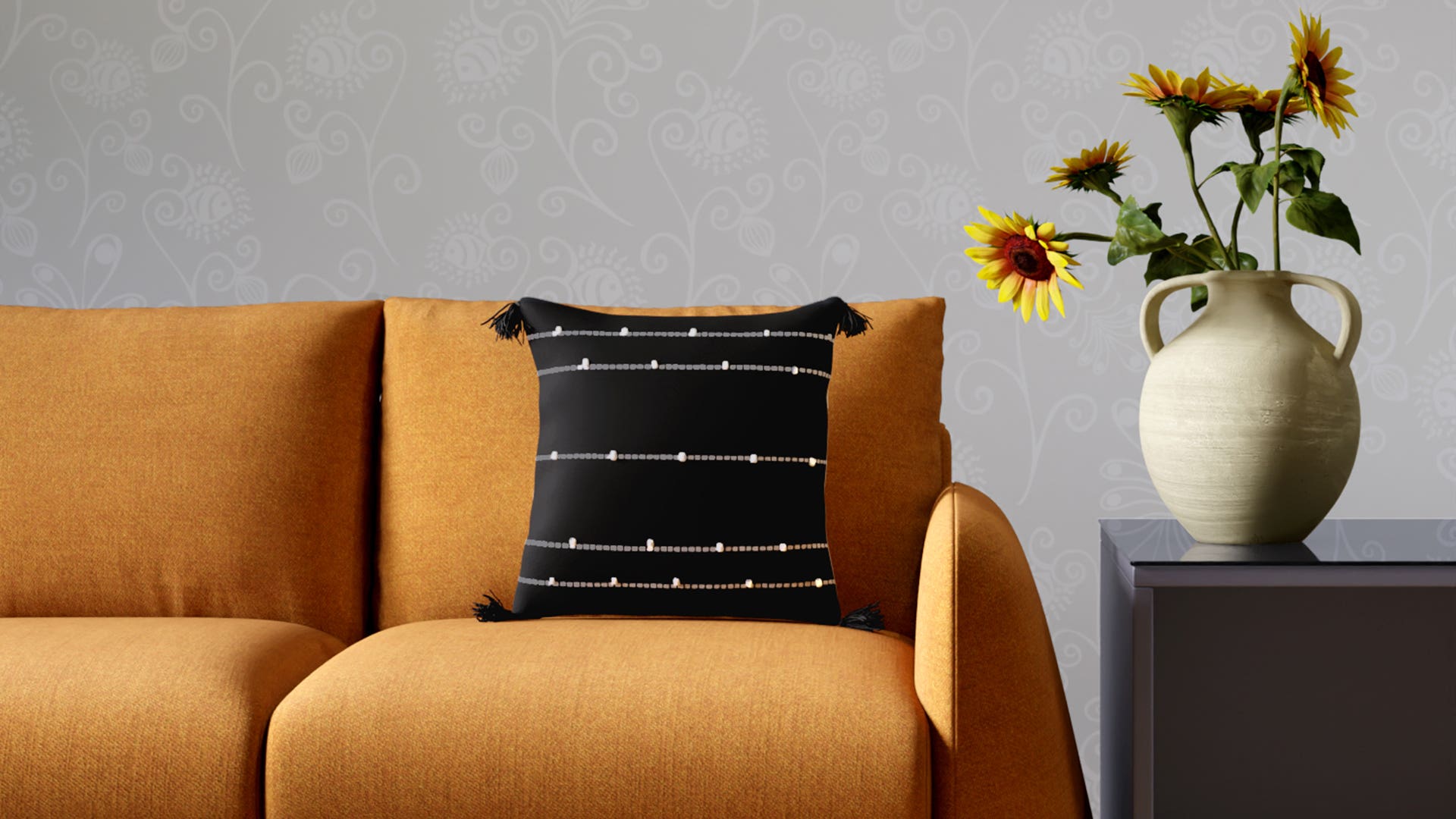 18x18 Cotton Square Cushion Cover (White Loop)