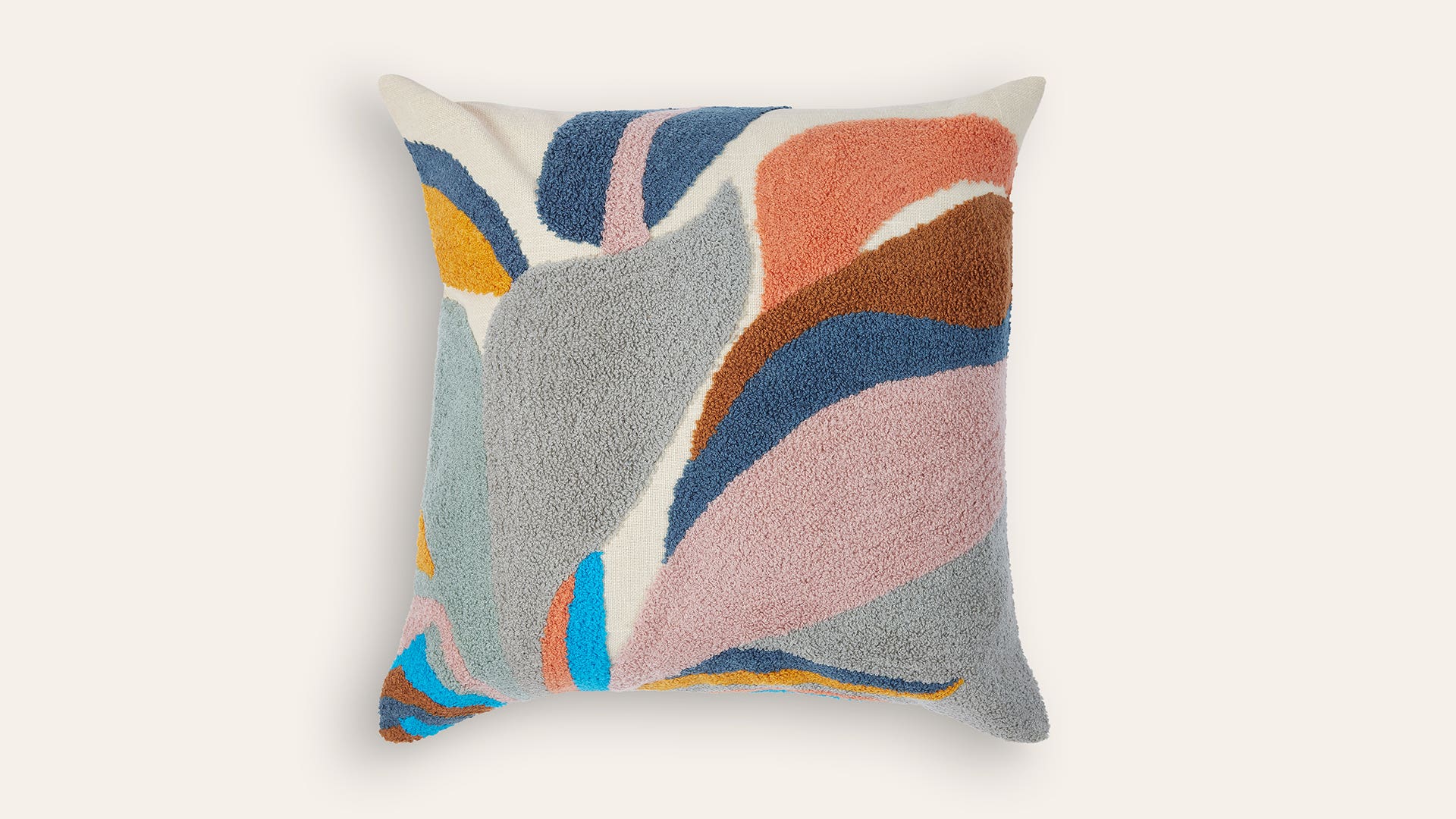 Abstract-Embroidered Cotton Cushion Cover