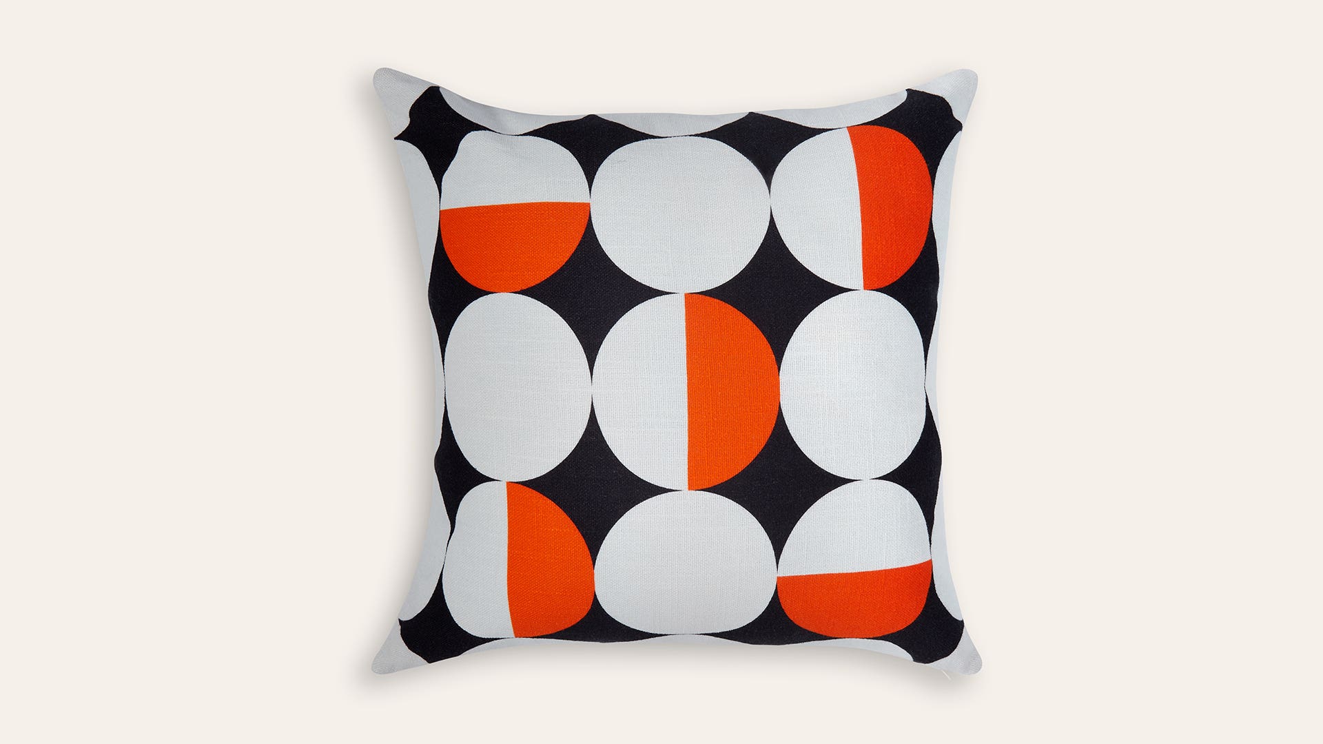 Bauhaus Round-Digital Print Cotton Slub Cushion Cover