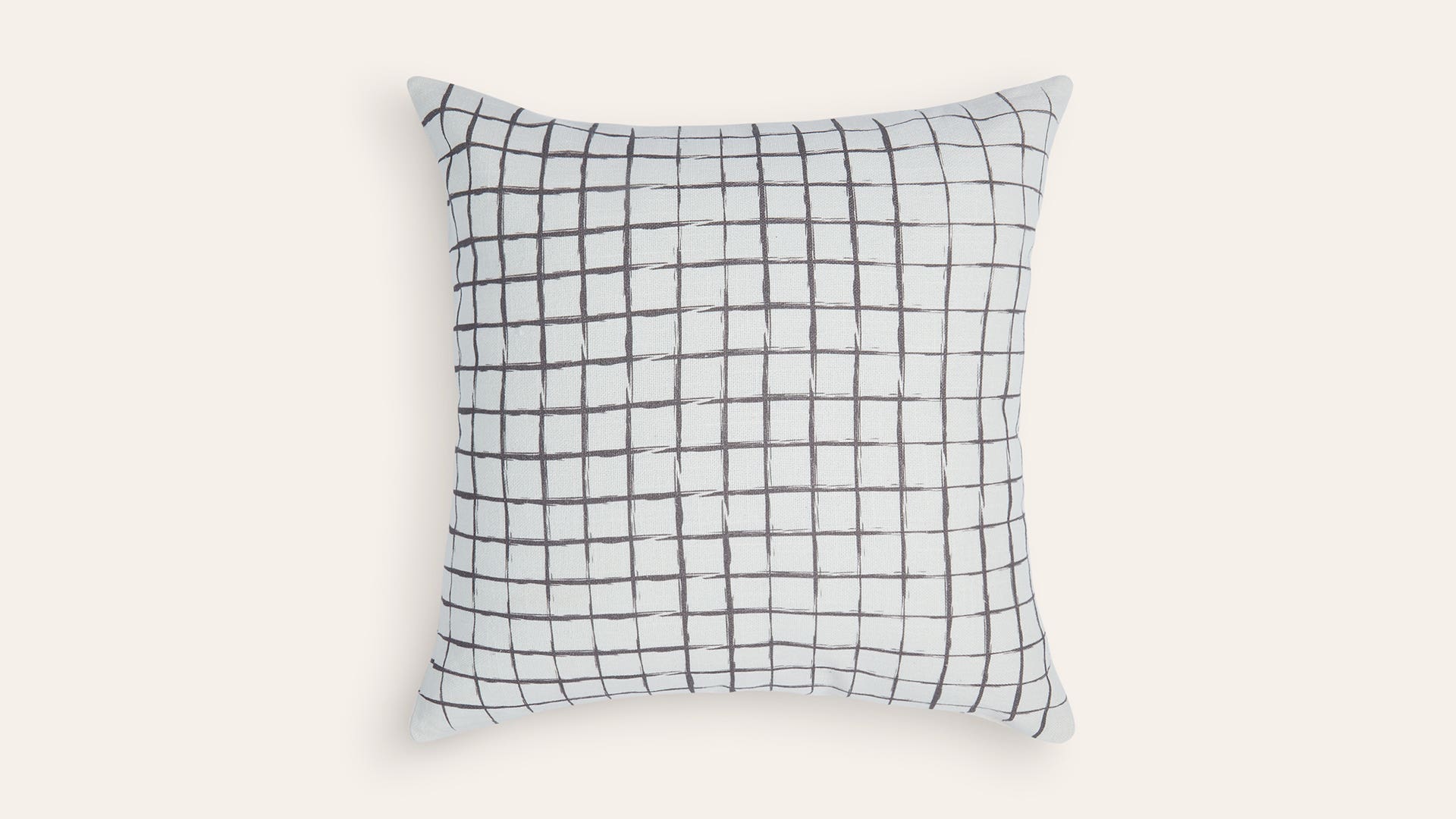 Checkered-Digital Print Cotton Slub Cushion Cover