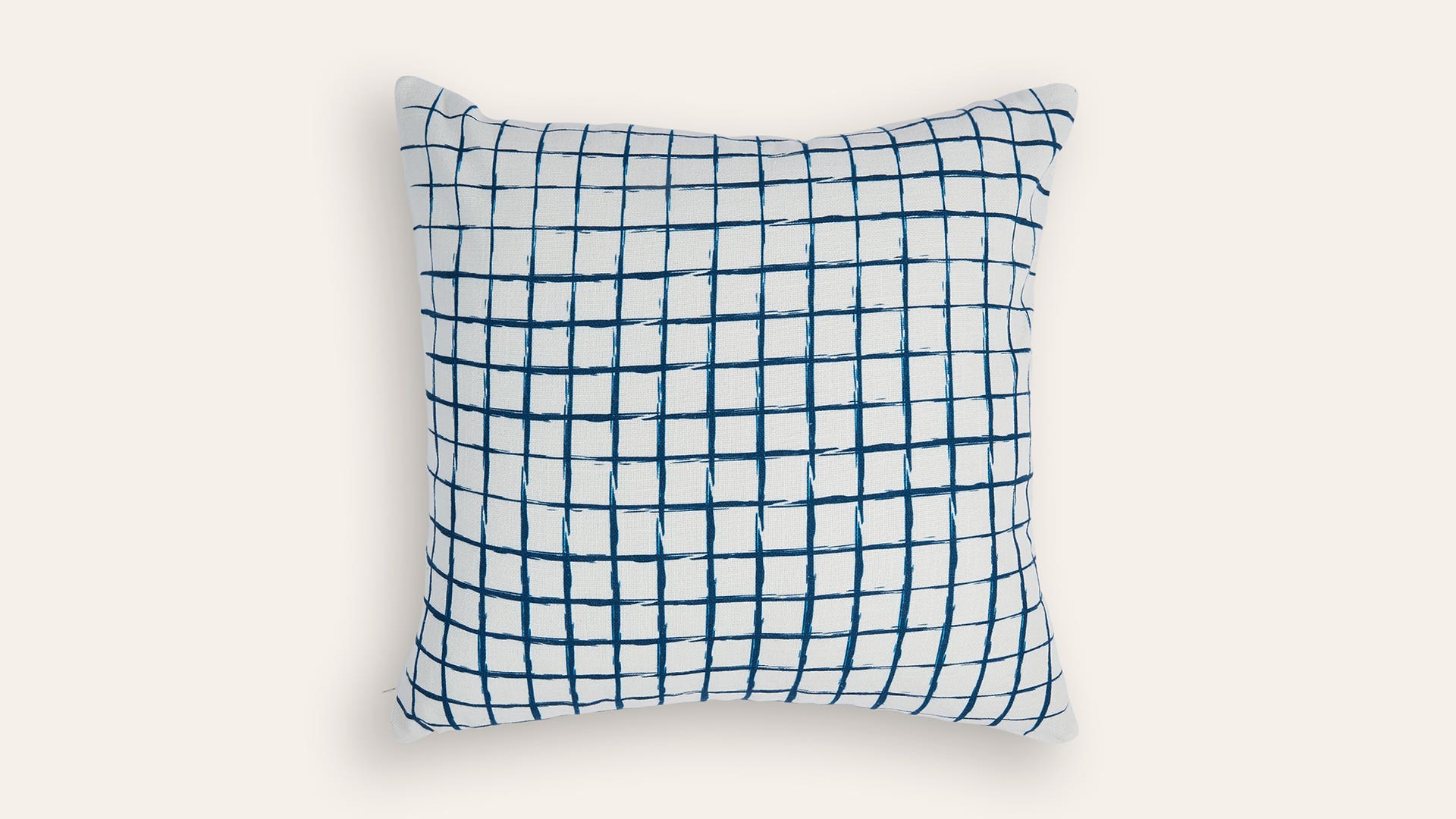 Checkered-Digital Print Cotton Slub Cushion Cover
