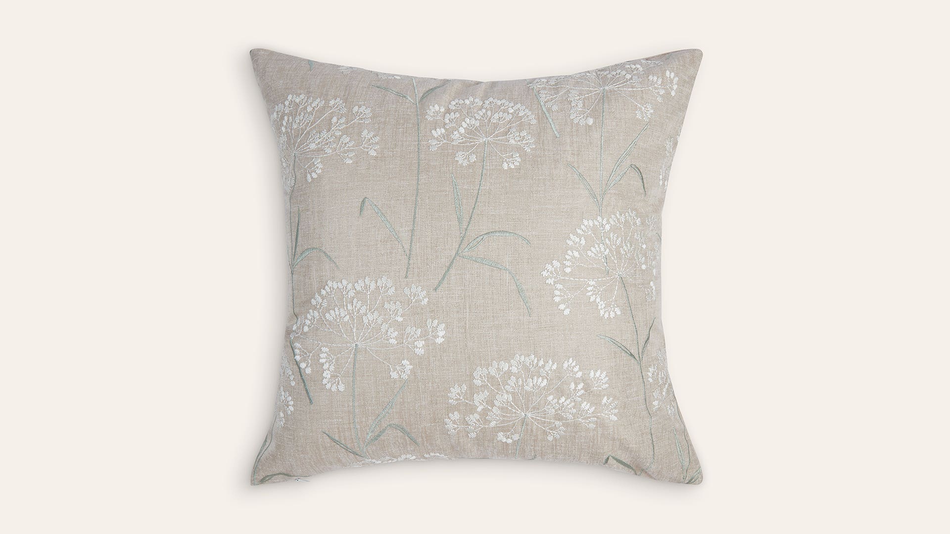 Dainty flowers-Embroidered Polyester and Linen Cushion Cover