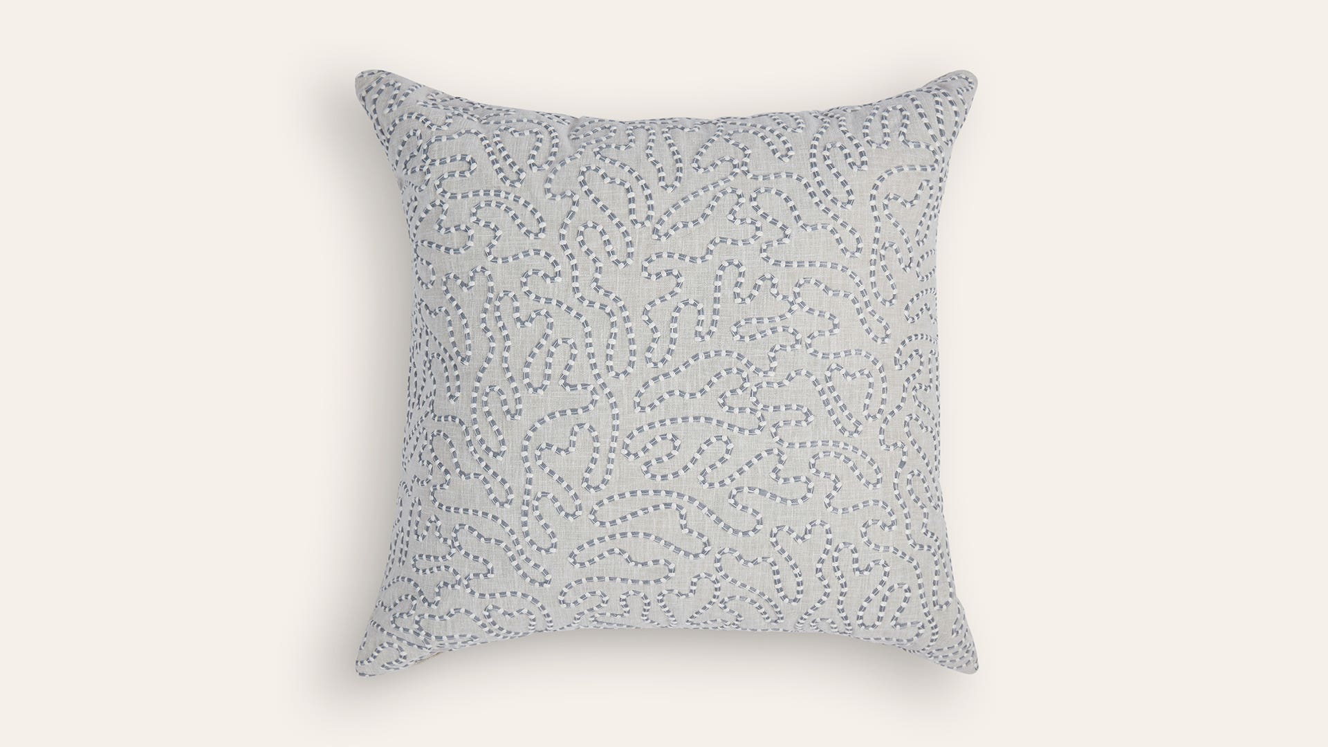 Abstract-Rope embroidery Polycotton Cushion Cover