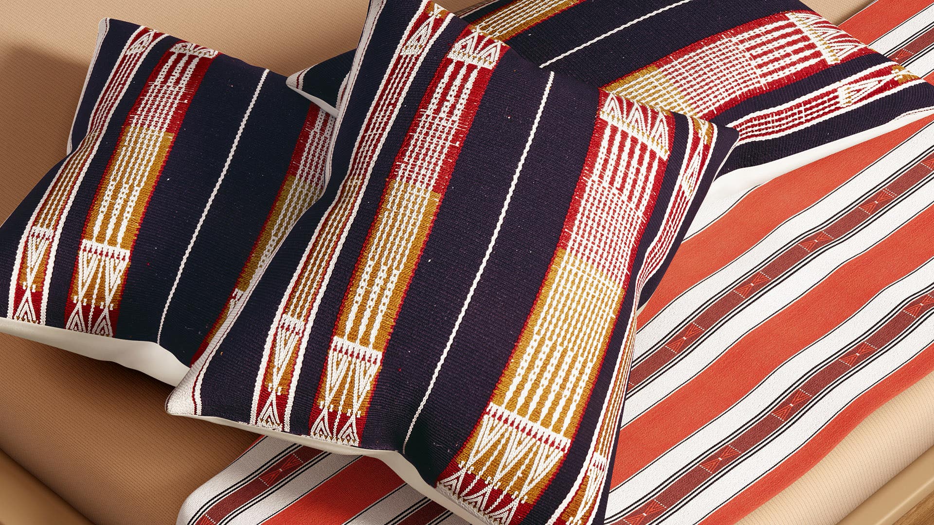 Traditional Naga Design-Handloom woven (Traditional loin loom) Cotton Cushion Cover