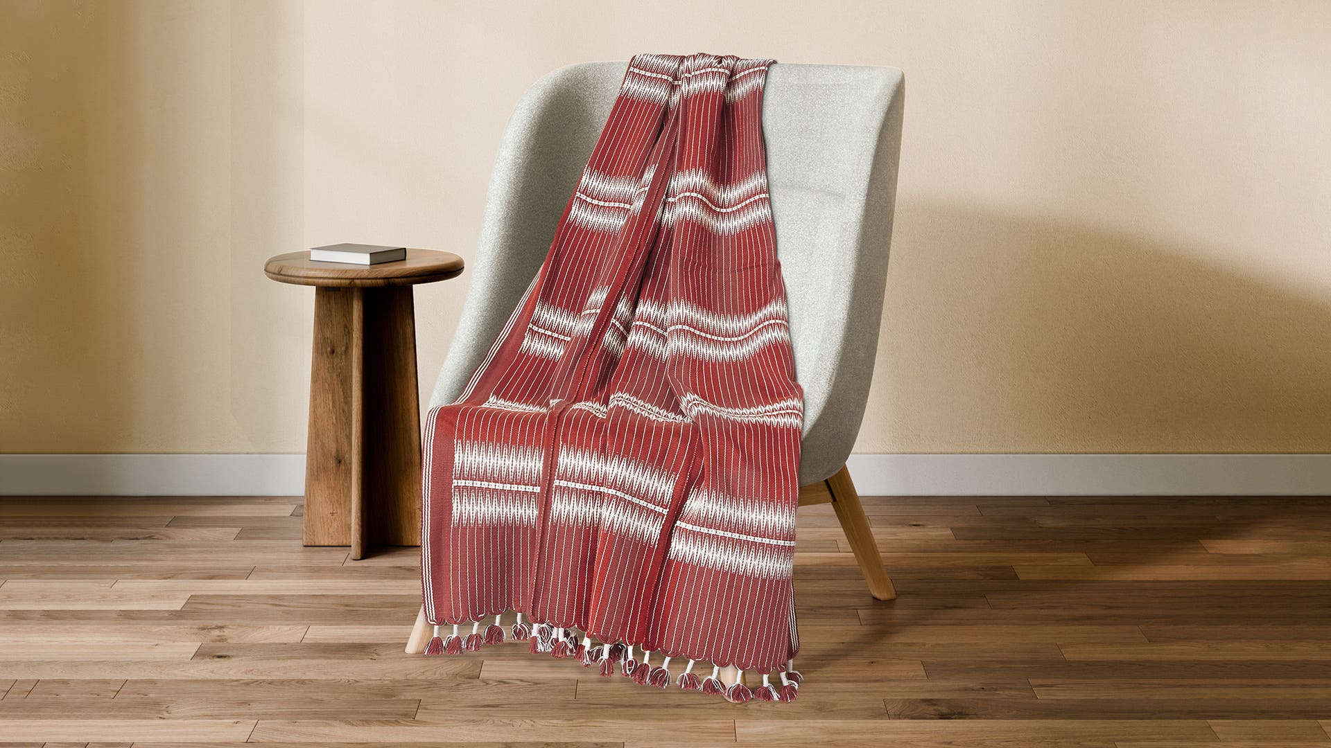 Tribal Woven 42*72 Textured Tassel Throw