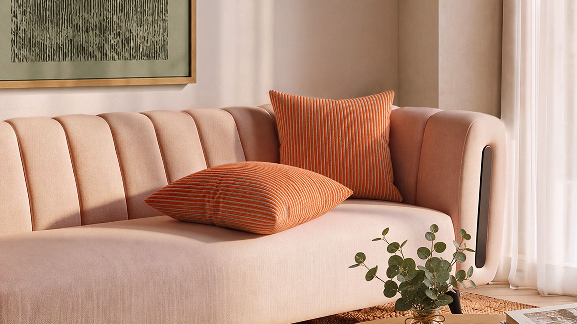 Striped Knitted Cotton Cushion Cover
