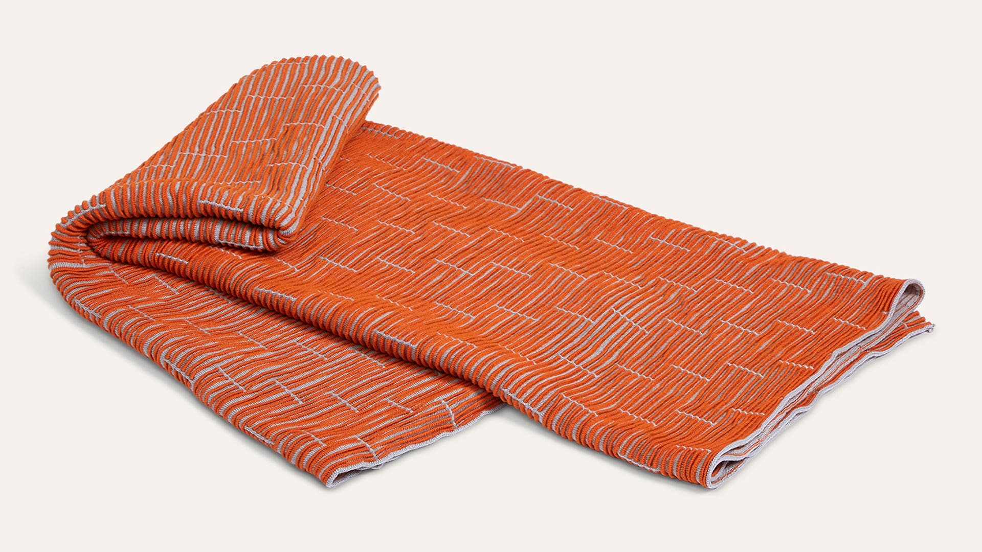 Tangerine Glow Cotton Knitted Throw