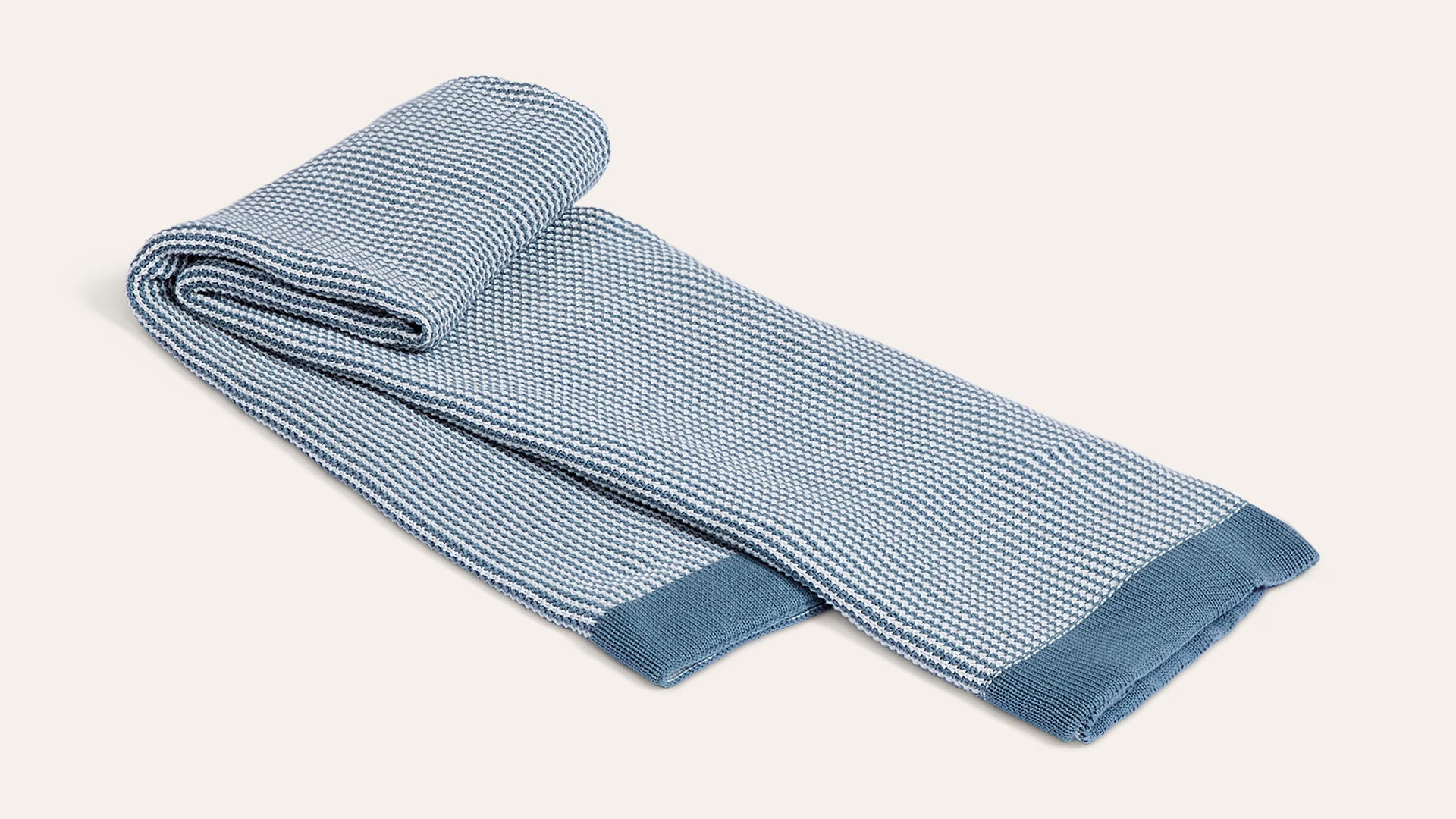 Blue Haze Soft Cotton Knitted Throw