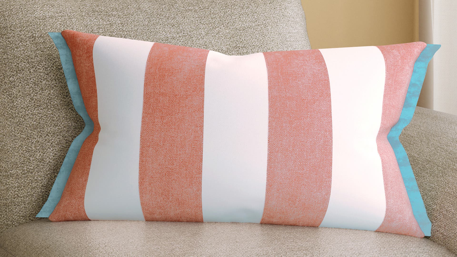 Stripes-Panelling Polyester Cushion Cover