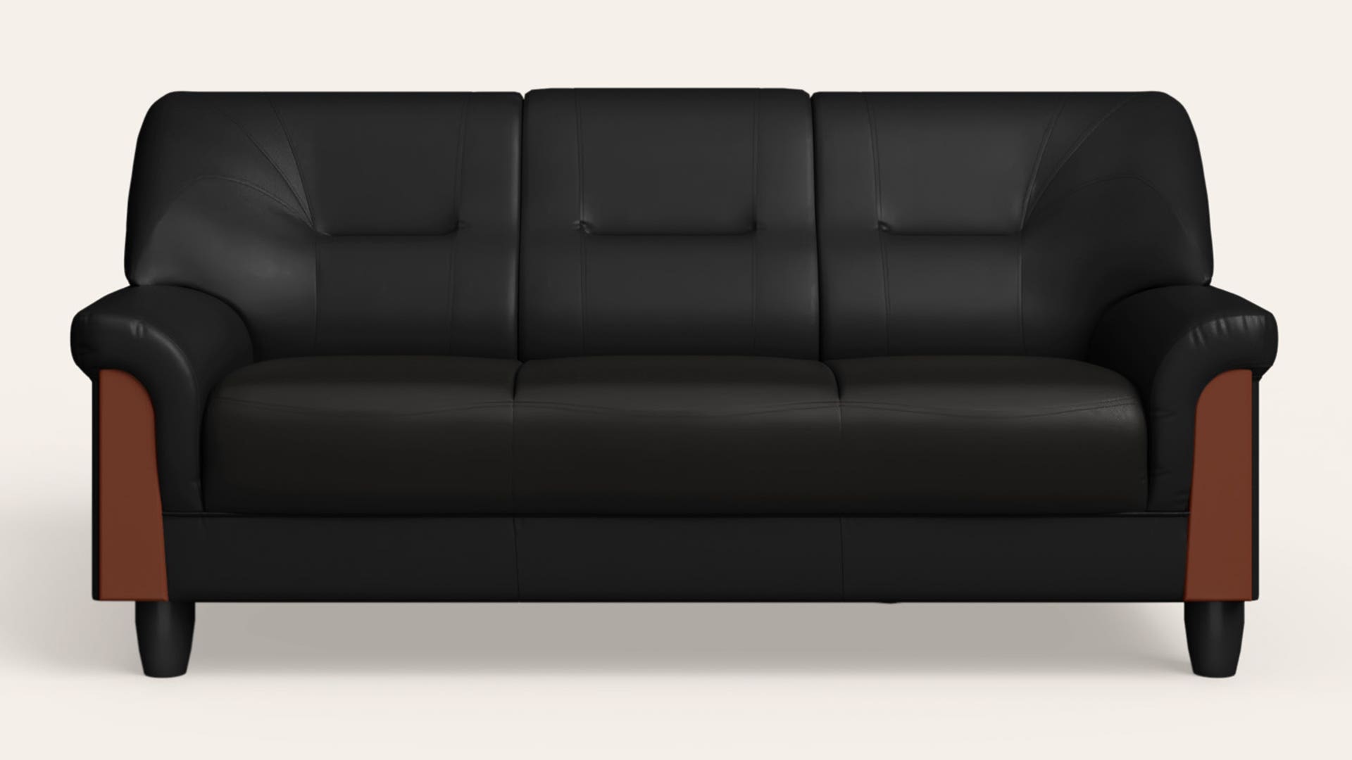 Parto Plus 3-Seater Leatherette Sofa