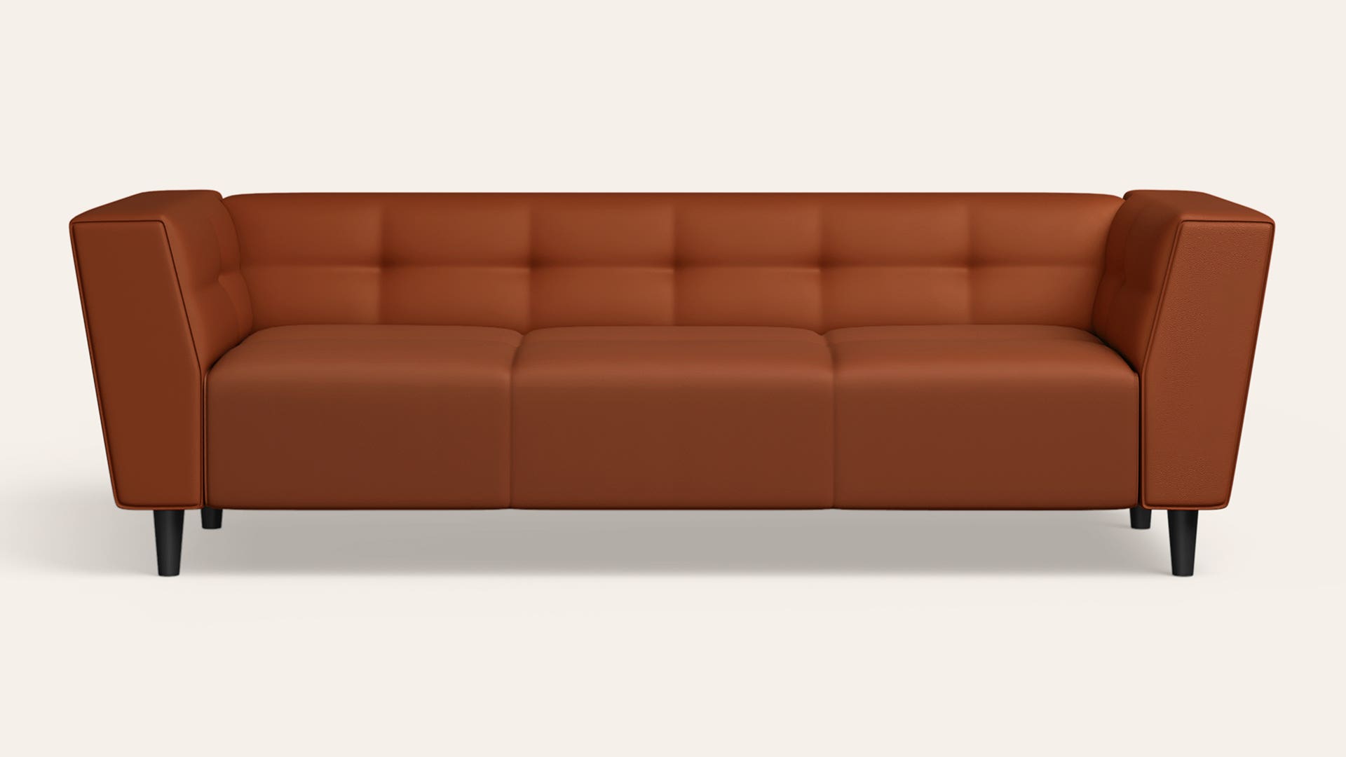 Suez 3-Seater Leatherette Sofa with Arms