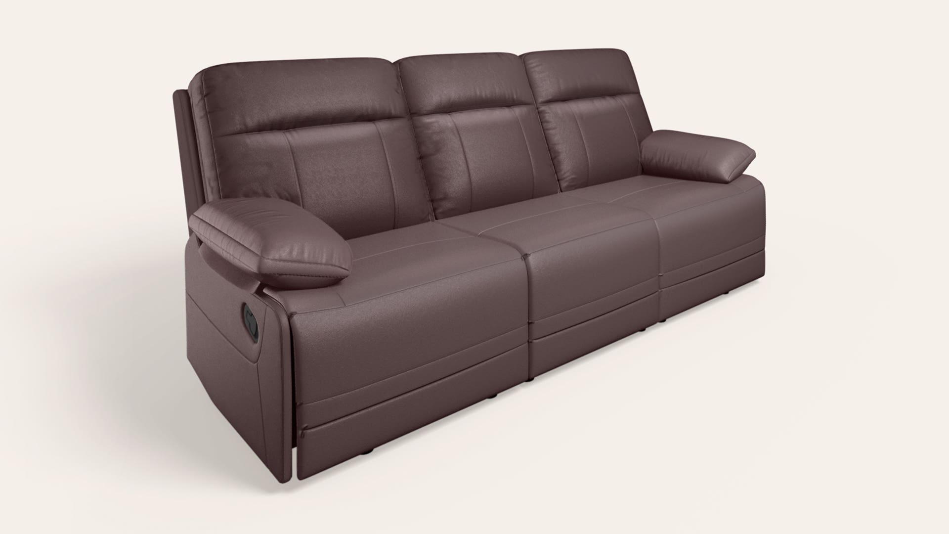 Indus 3-Seater Leather Manual Recliner Sofa