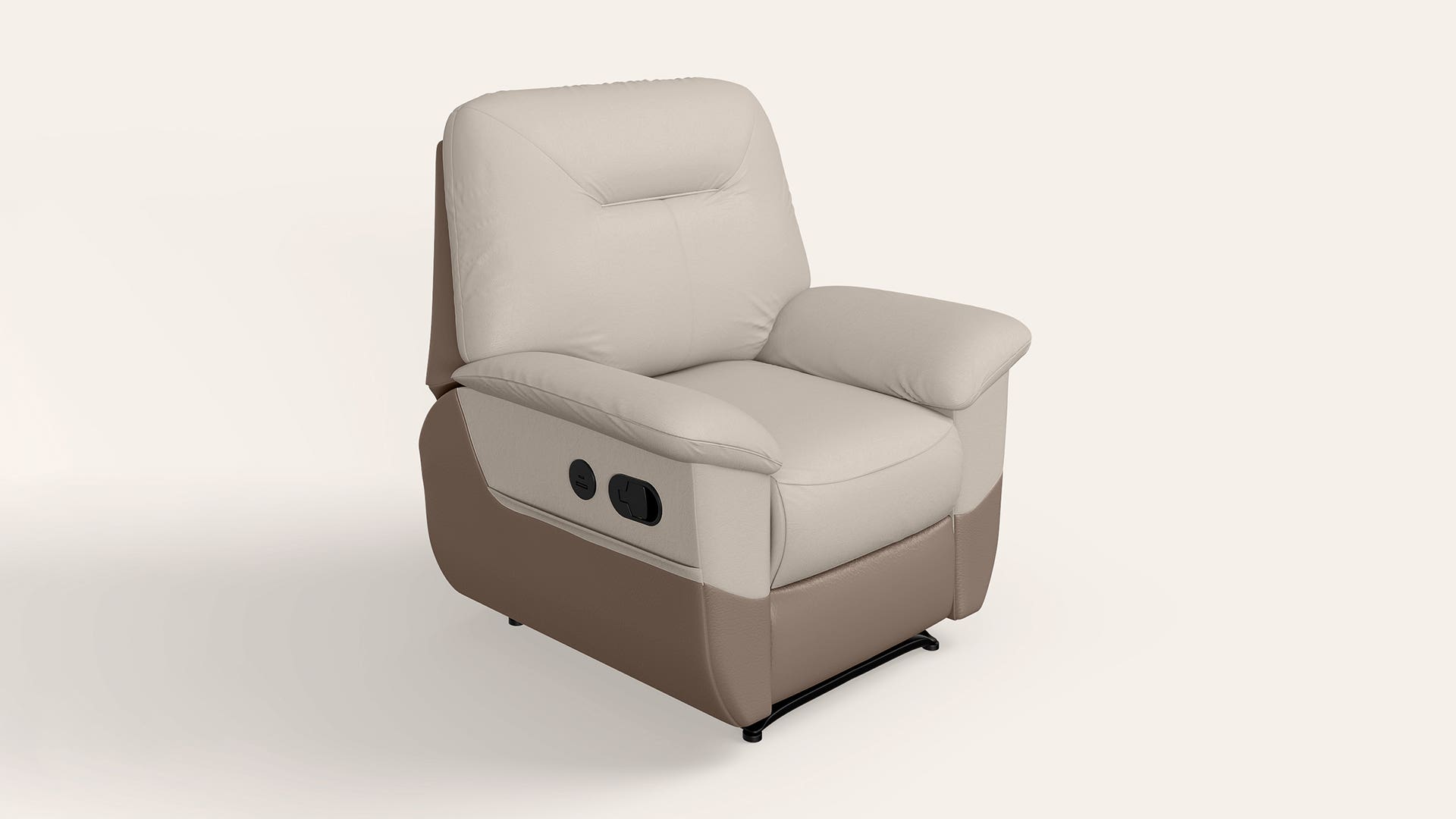 Nurest Manual 1 Seater Leatherette Recliner with USB Port