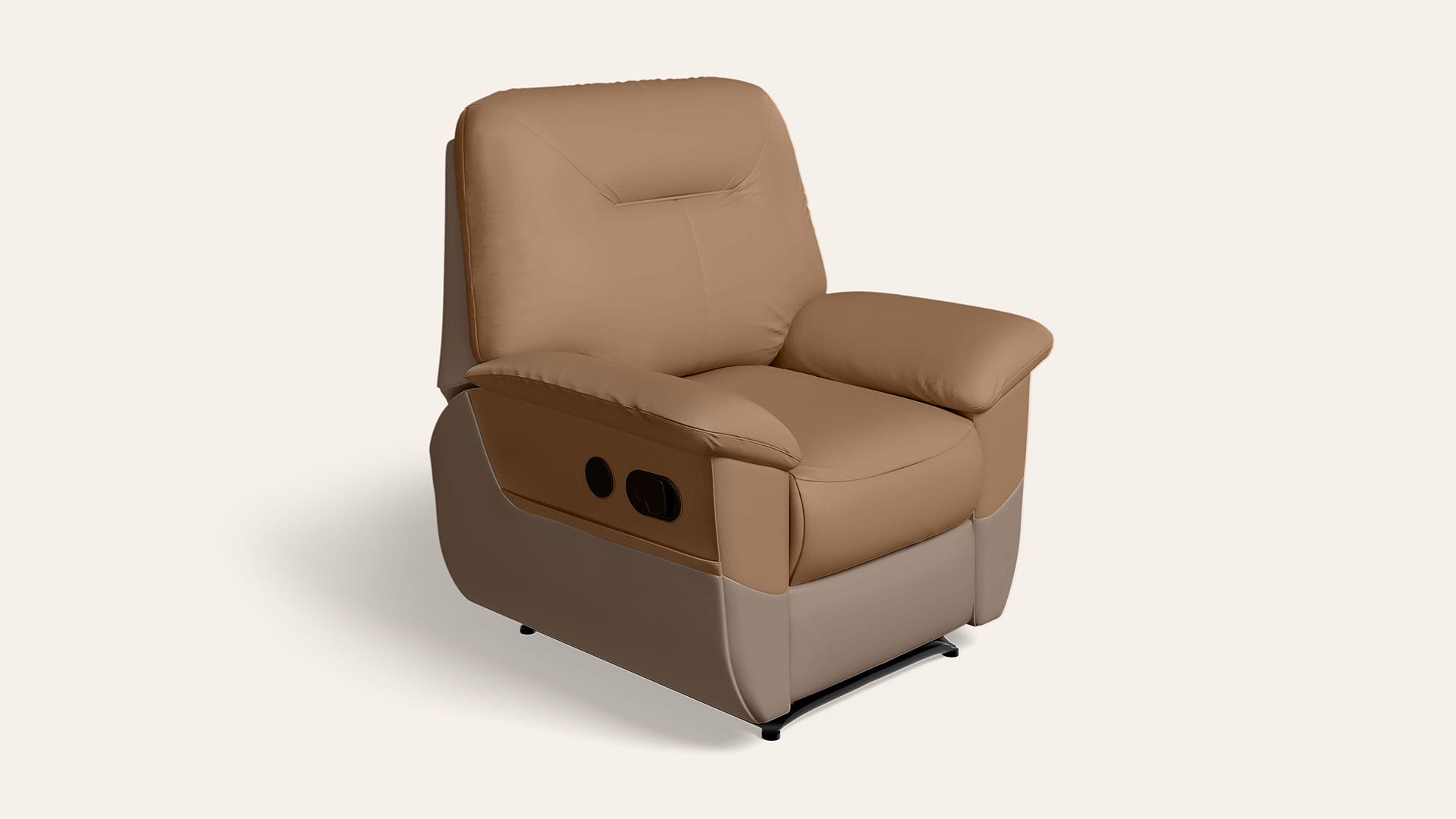Nurest Manual 1 Seater Fabric Recliner with USB Port
