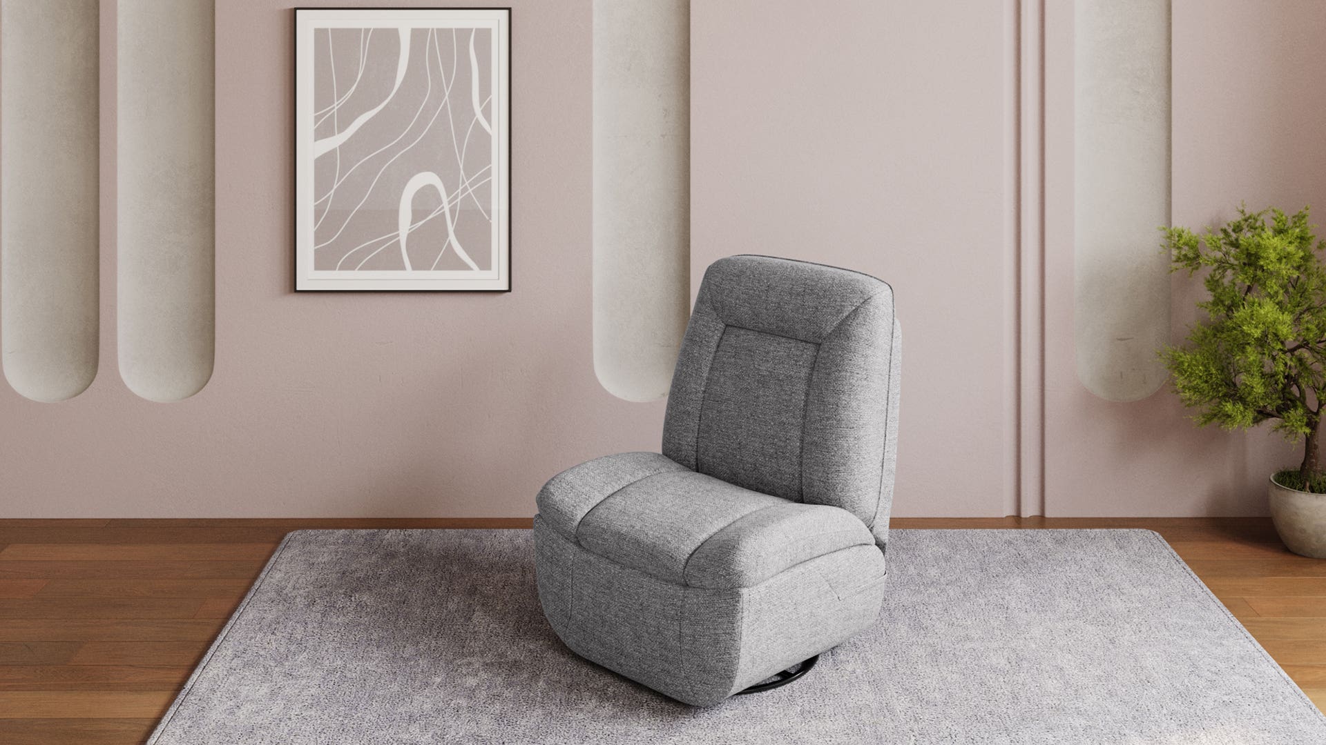 Nurest Manual 1-Seater Fabric Rocking and Revolving Recliner