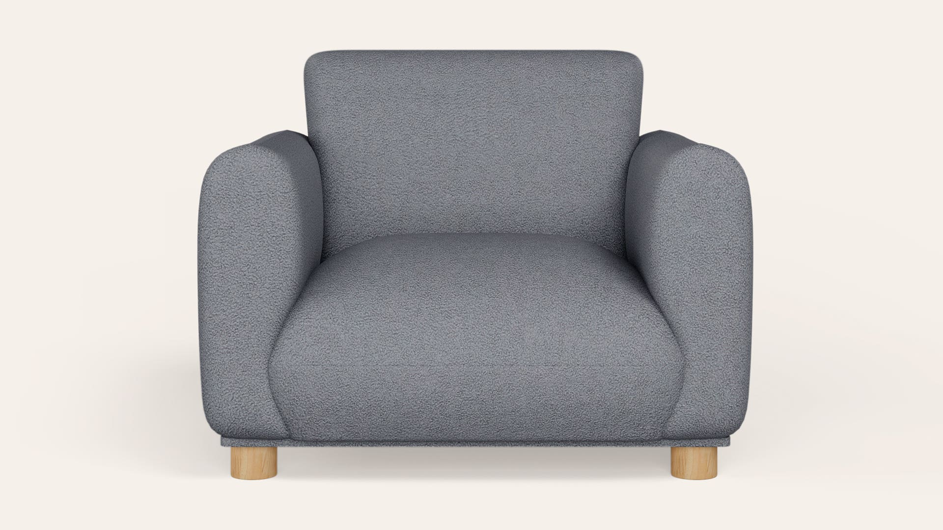 Fluffy 1-Seater Fabric Sofa