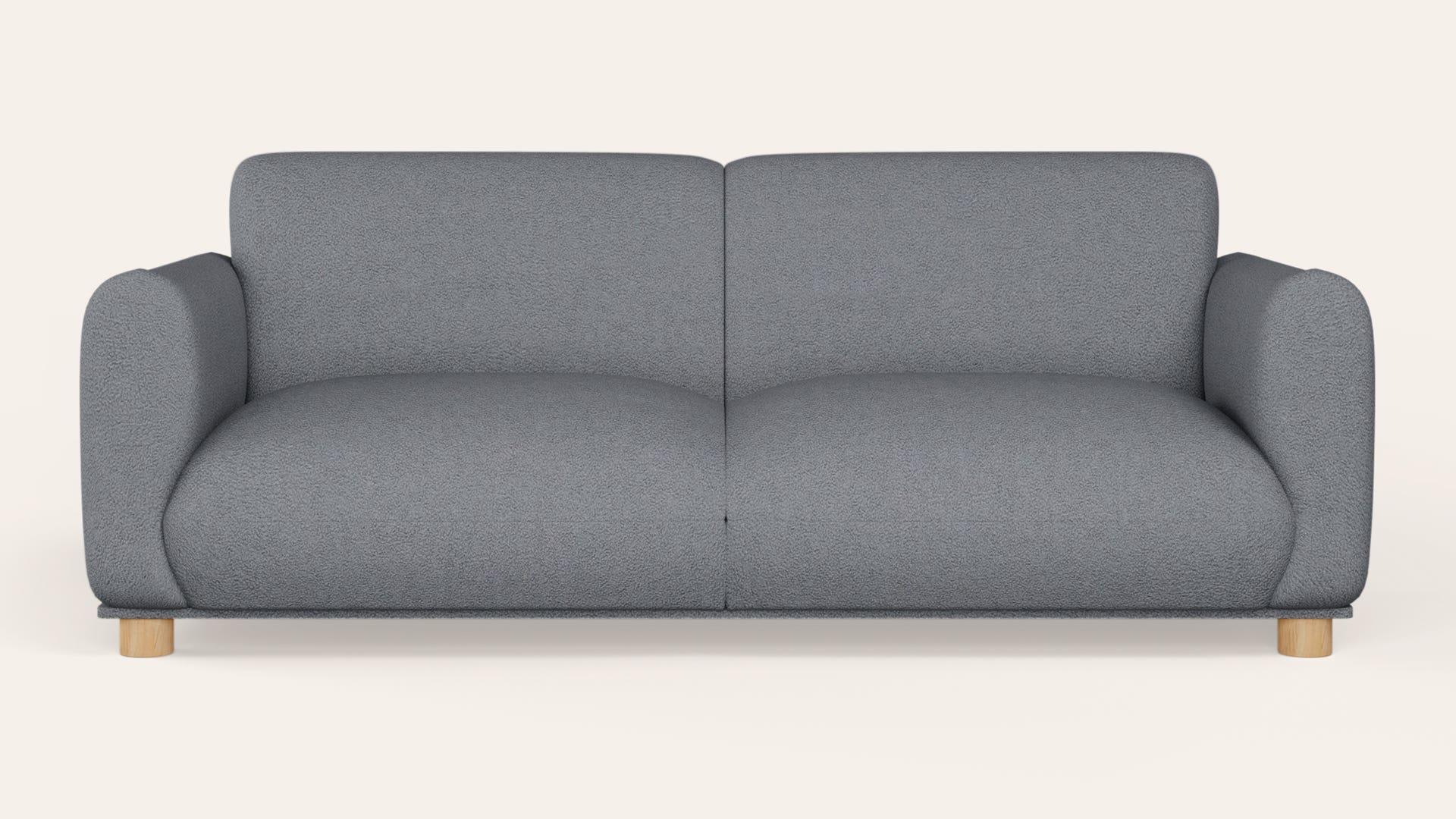 Fluffy 3-Seater Fabric Sofa