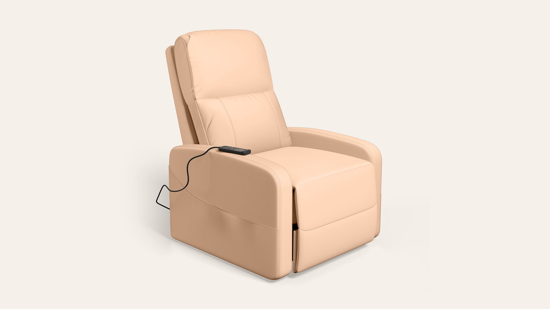 Milos 1-Seater Synthetic Leather Manual Recliner Sofa with Massager