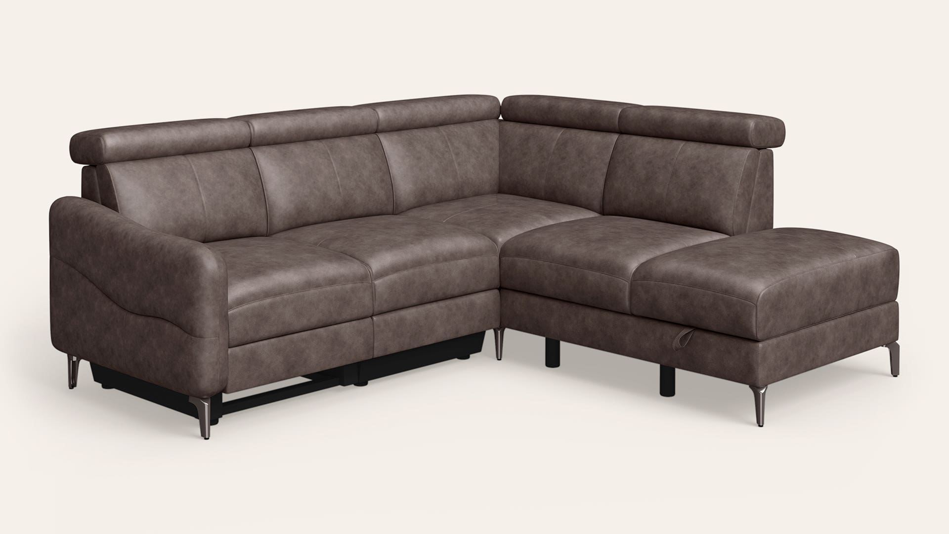 Luster Leather L-Shape Motorised Recliner Sofa
