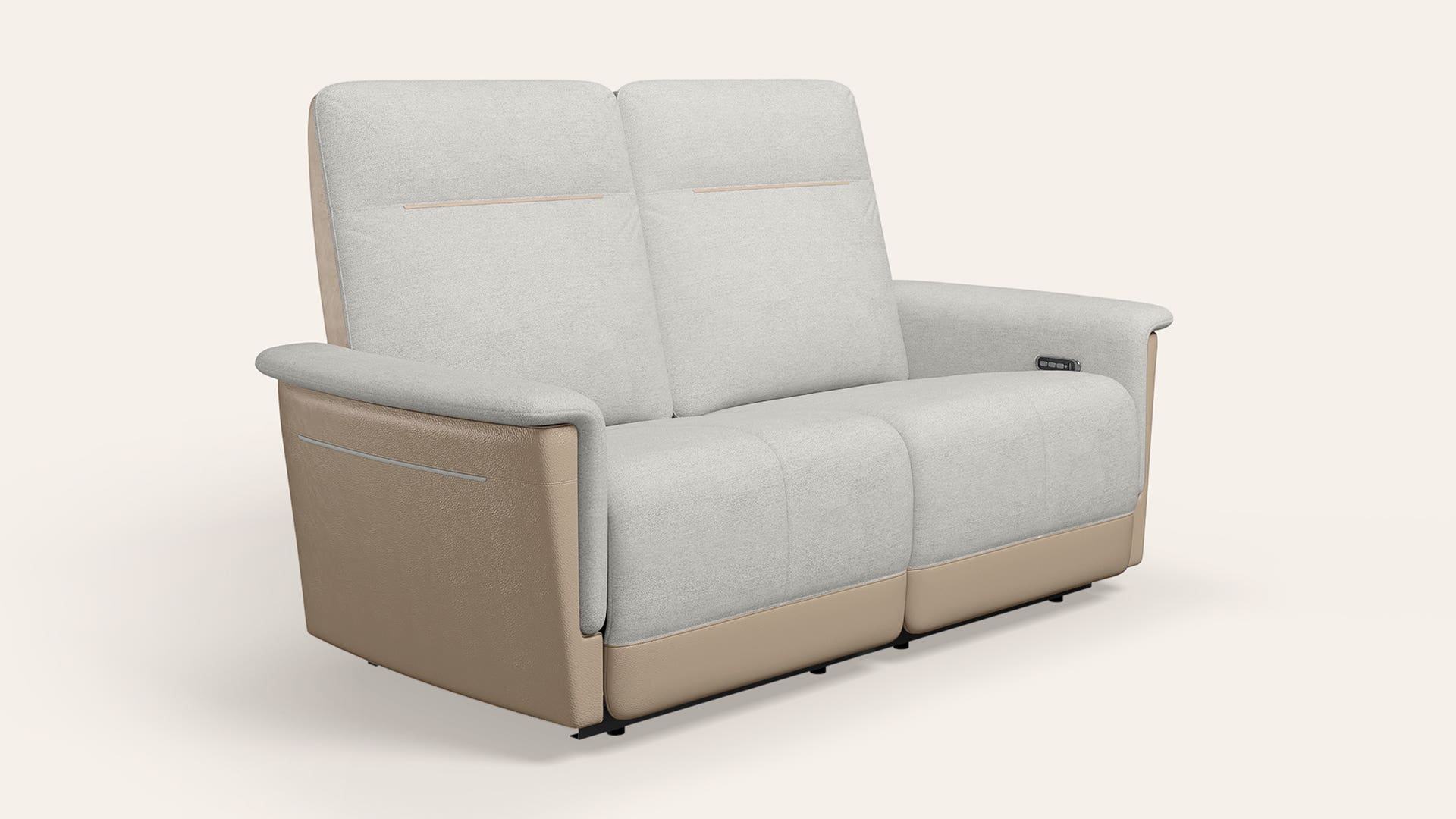 TuneIn Motorised 2 Seater Fabric Recliner with USB Port
