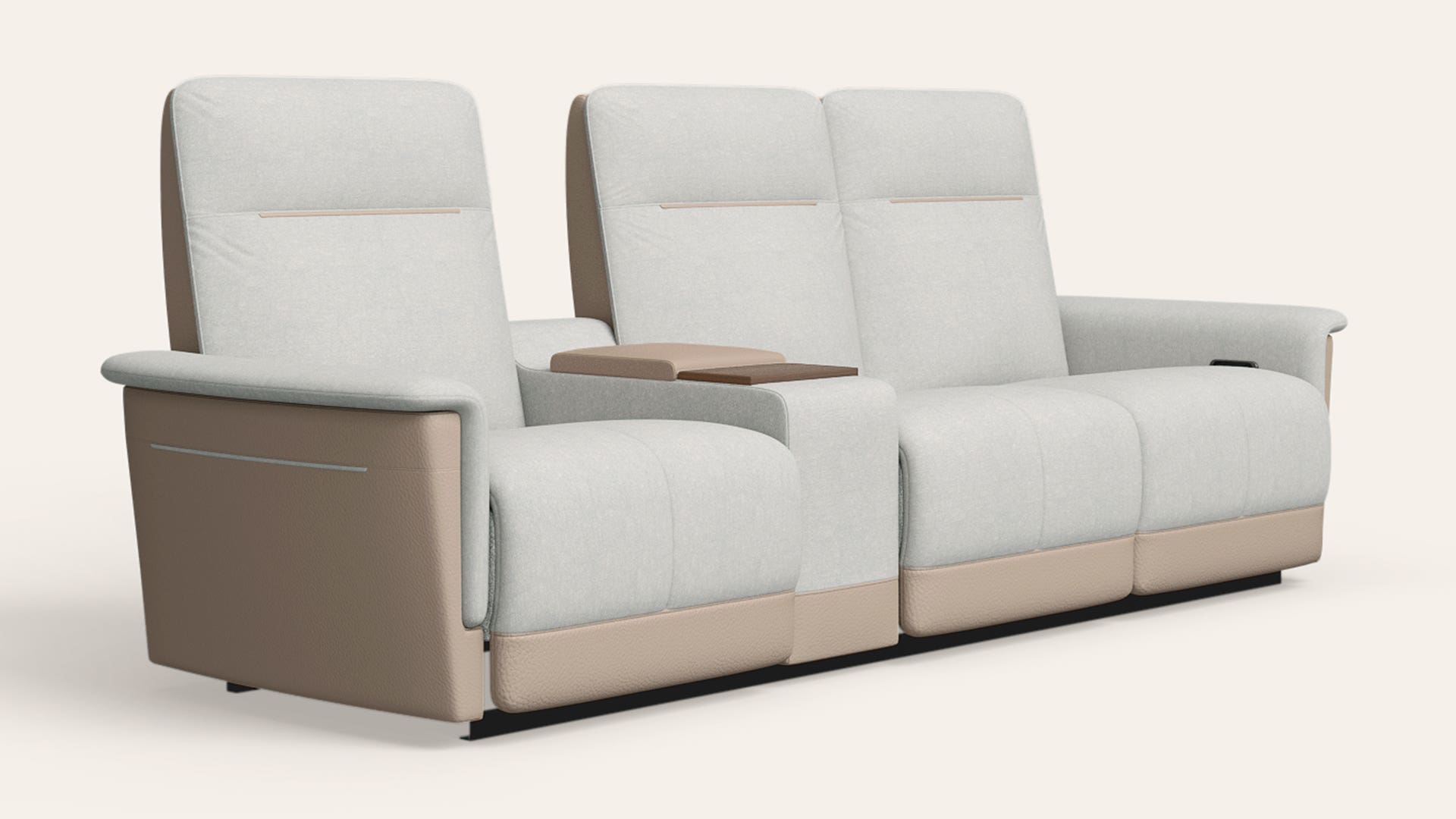 TuneIn Motorised 3 Seater Fabric Recliner with Right Hand Console