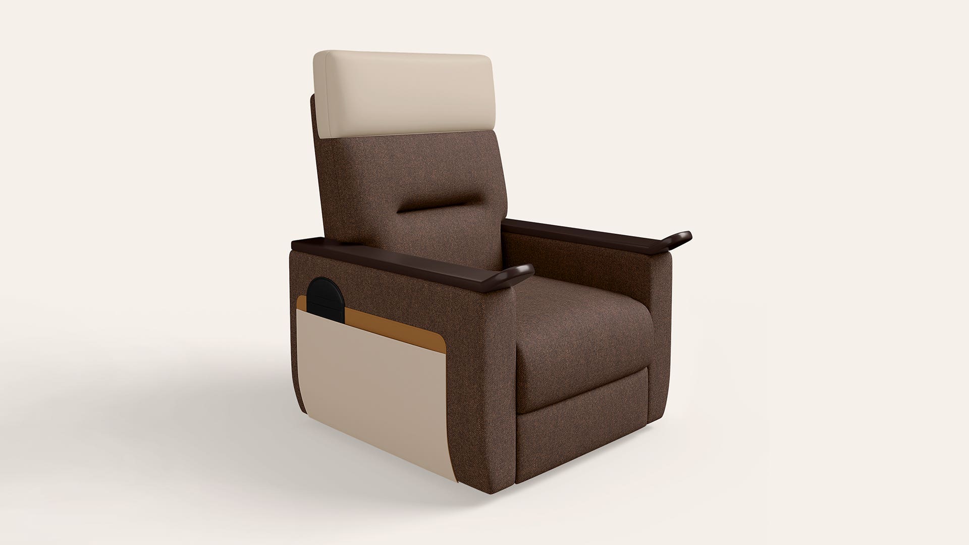 Omak Motorised 1-Seater Fabric Recliner Chair with Lift-up Mechanism
