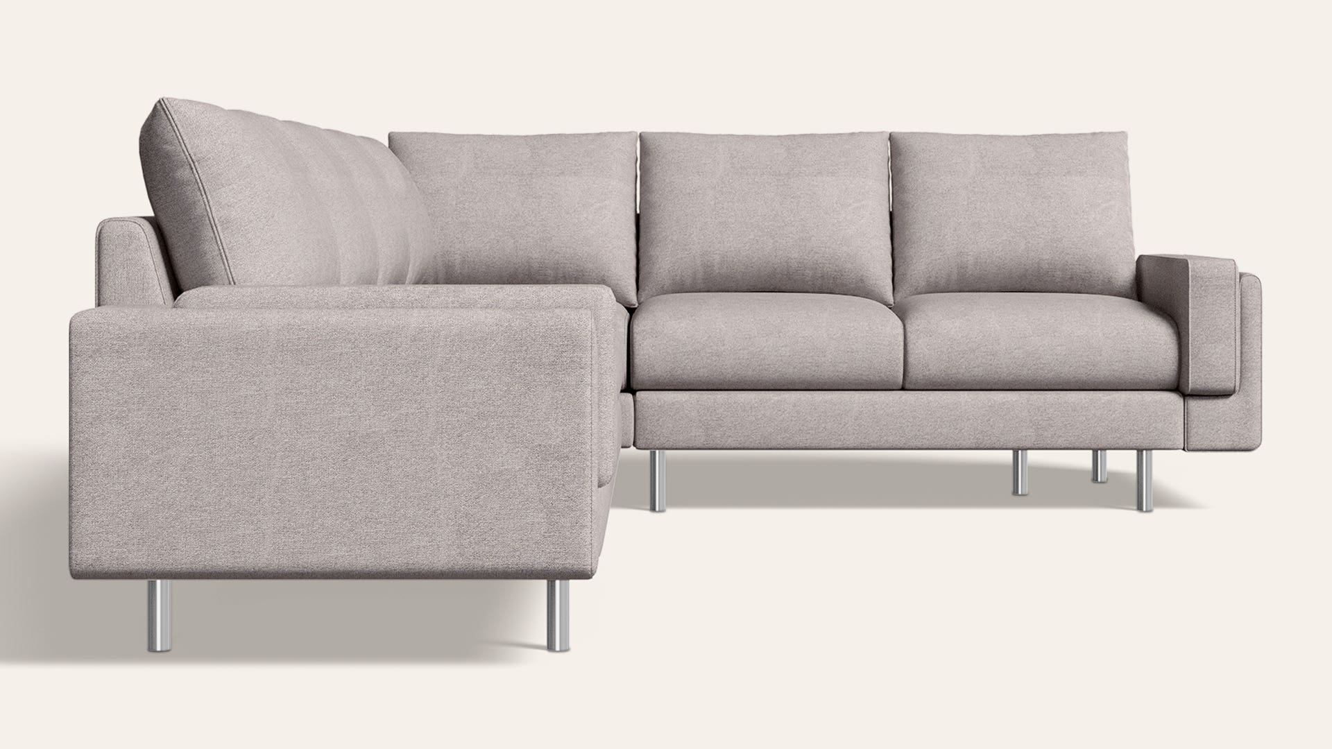 Pinstripe 5-Seater Fabric L-Shape Sofa