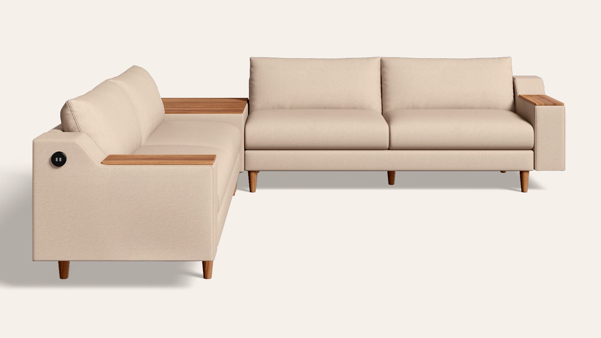 Bow 6-Seater Fabric L-Shape Sofa with Storage