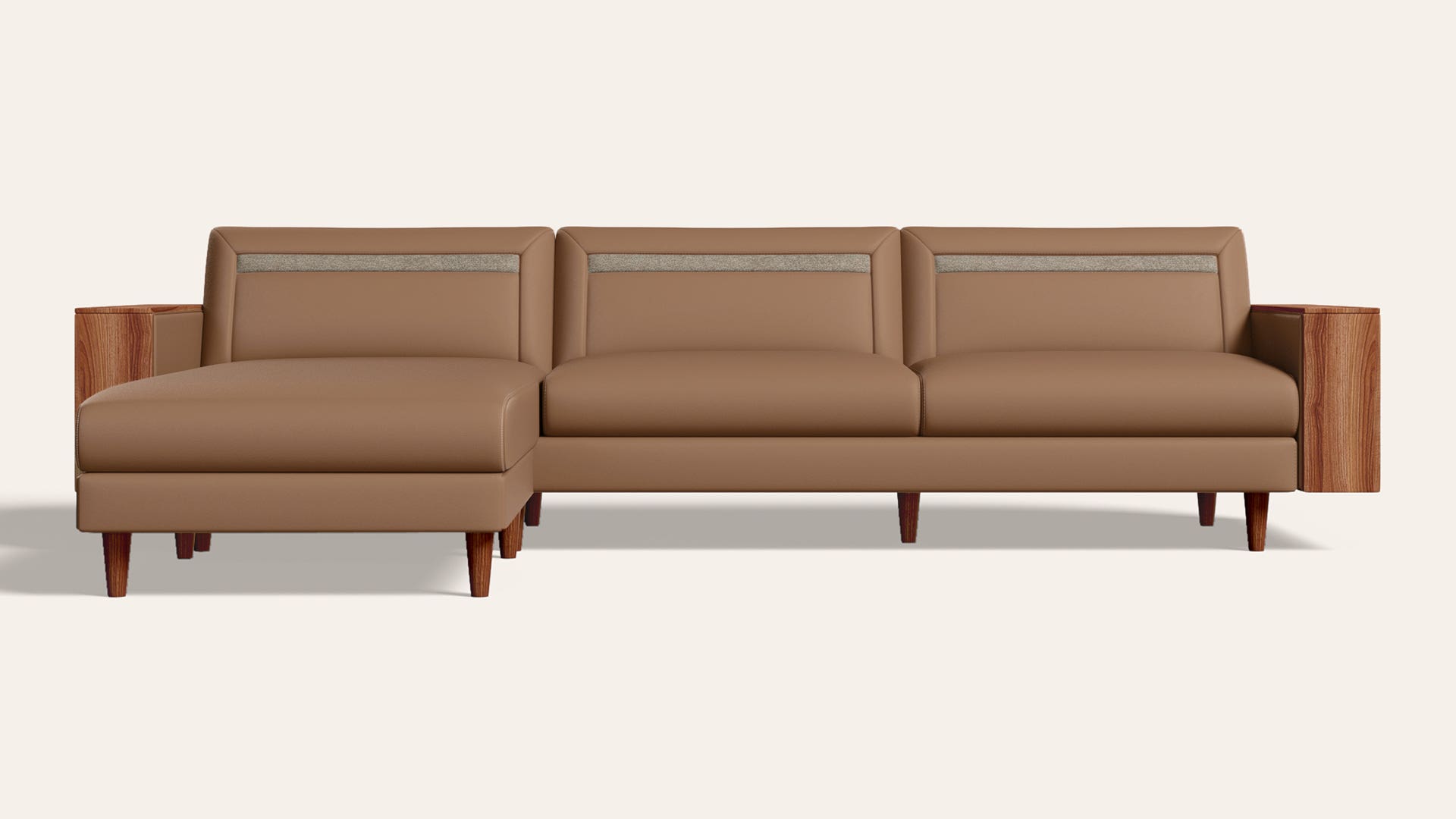 Cubo 3-Seater XL Synthetic Leather Chaise Lounge Sofa