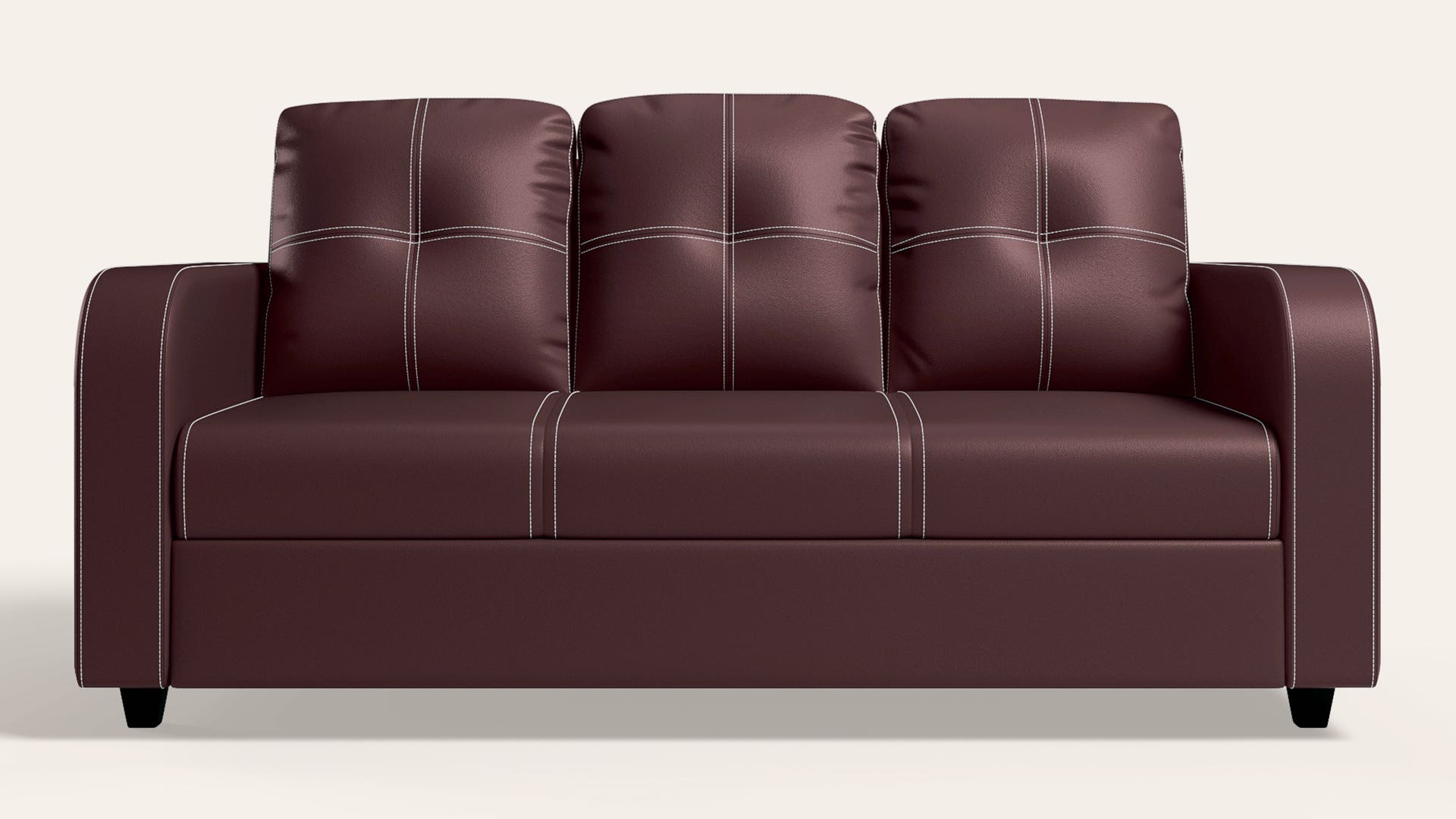 Tycoon 3-Seater Leatherette Sofa
