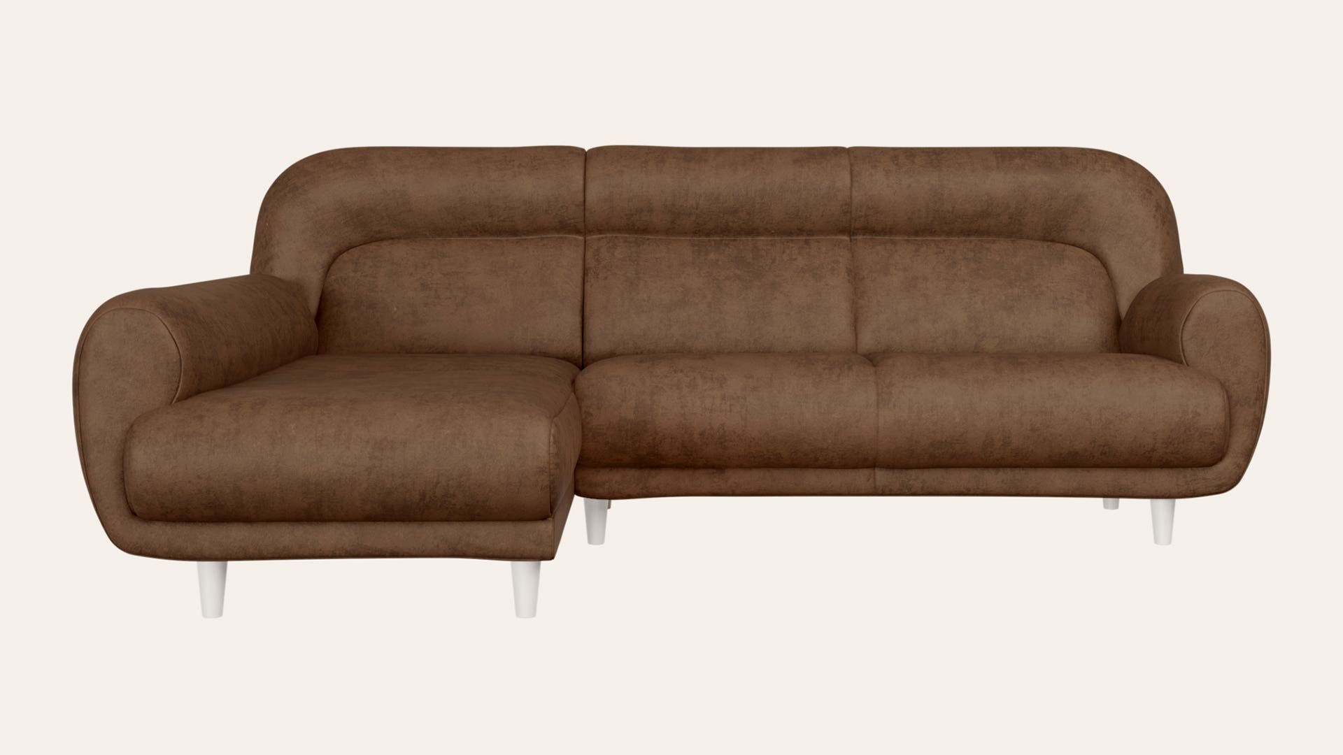 Chubby L-shaped Fab-Leather(Micro Fiber) RHS Sofa