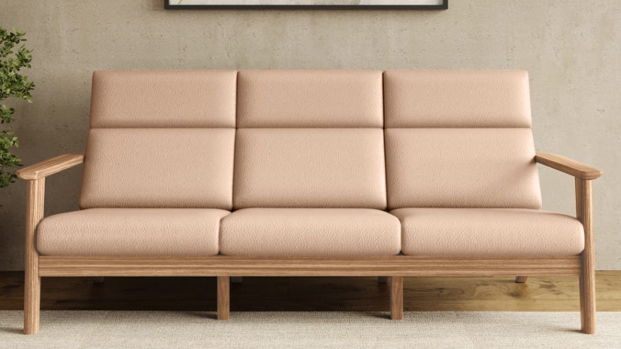 Zenara 3-Seater Synthetic Leather Sofa