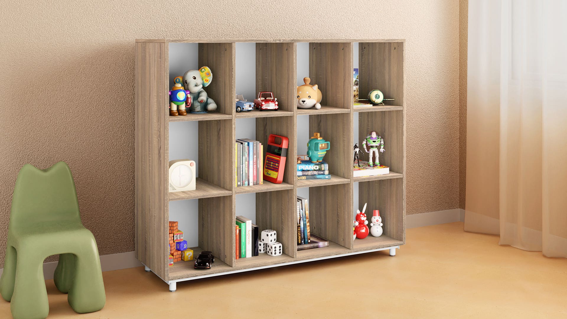 Reve Engineered Wood Display Unit for Kids