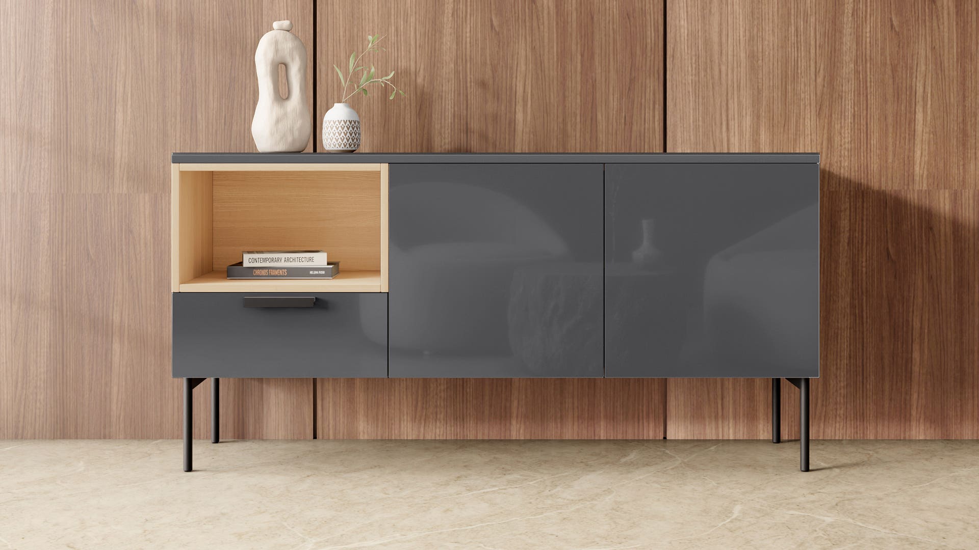 Cinq Engineered Wood Sideboard Cabinet