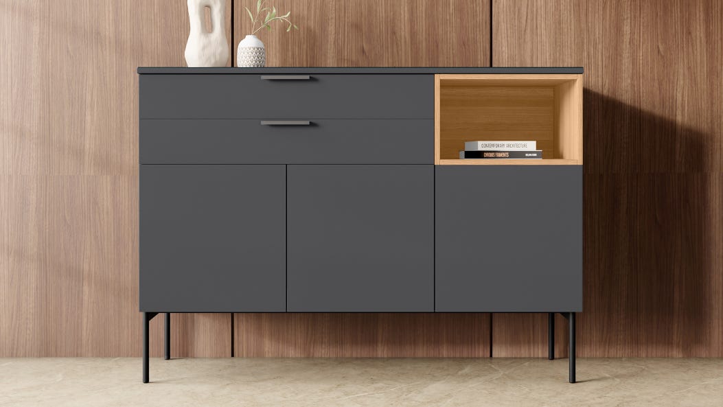Cinq Engineered Wood Tall Sideboard Cabinet