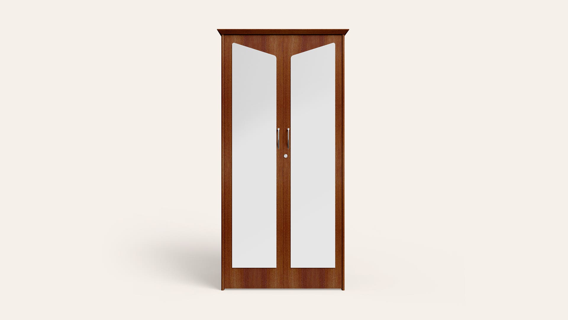 Adriana 2-Door Wooden Wardrobe/Almirah with Mirror (Walnut)