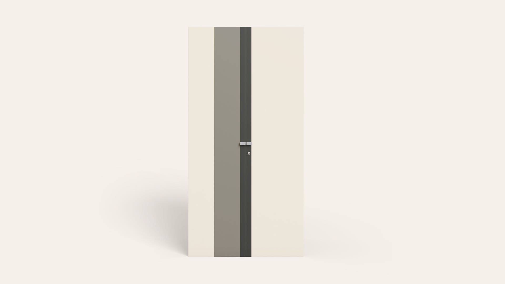 Element General Unit 1 - 2-Door Wooden Wardrobe/Almirah (White & Grey)