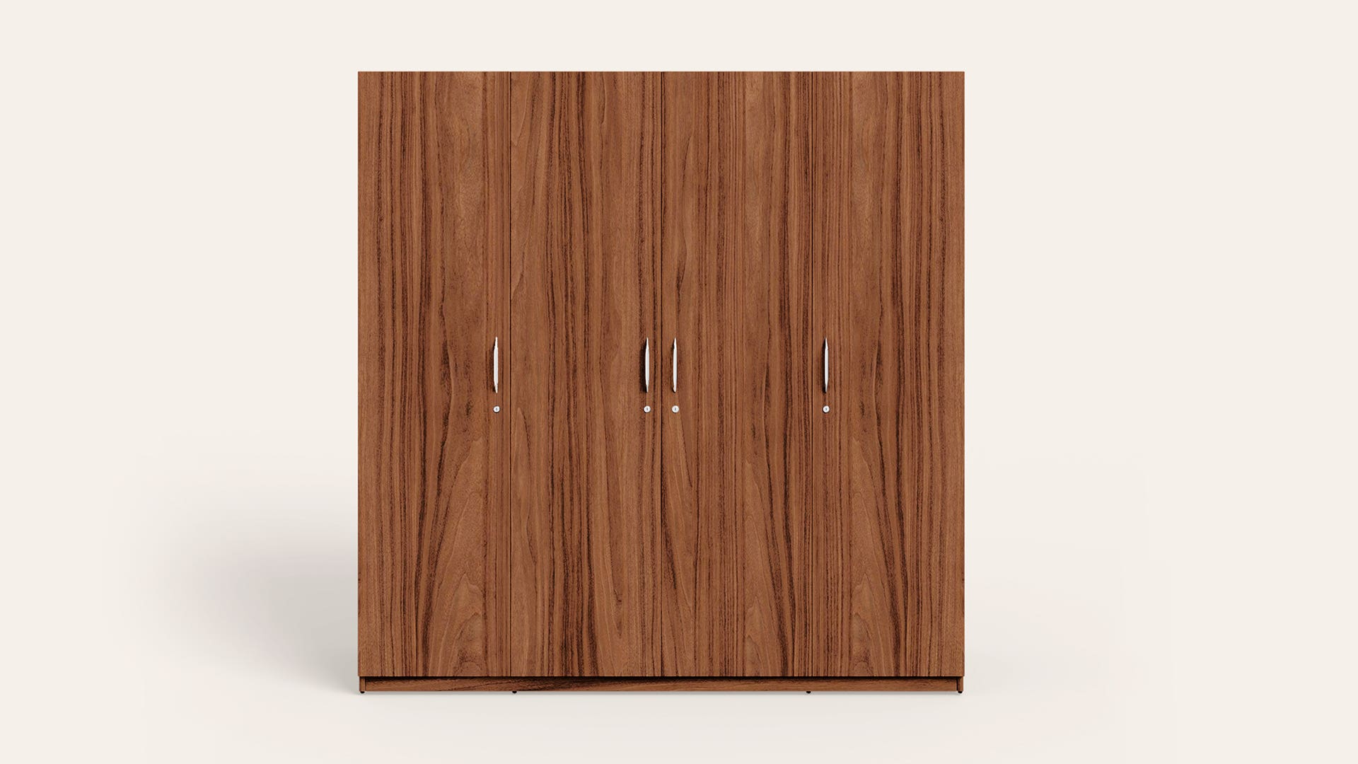 Alina 1600W 4-Door Engineered Wooden Wardrobe/Almirah (Walnut)