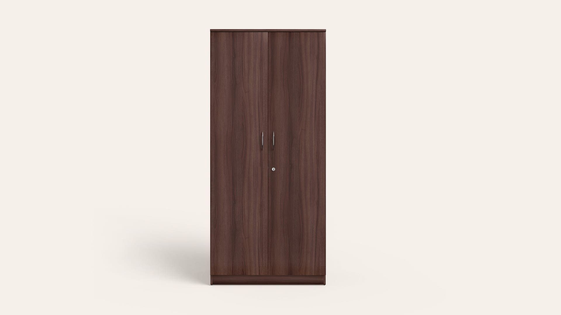 Ewa 2-Door Wooden Wardrobe/Almirah (Brown)