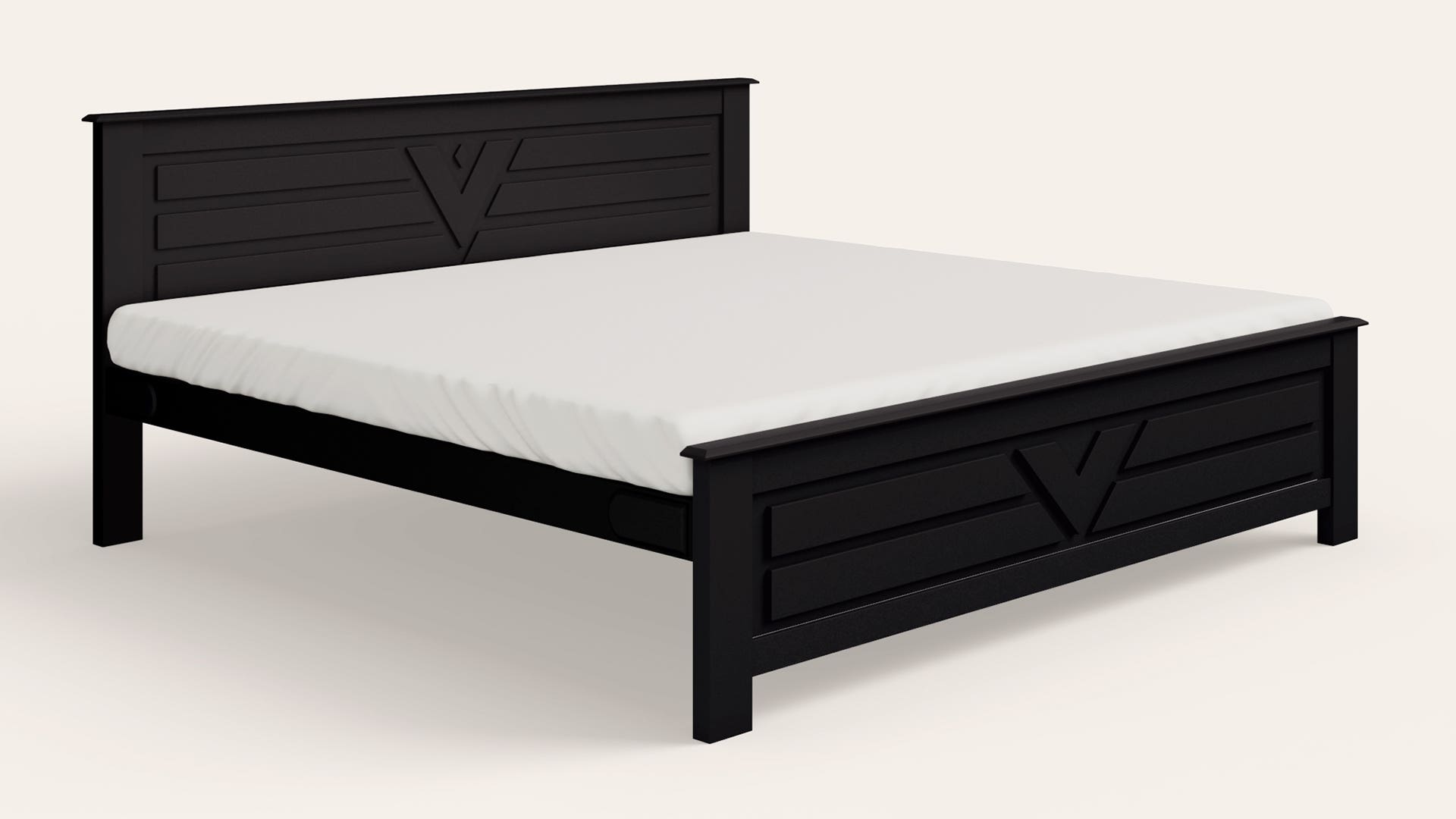 Sketch King Size Solid Wood Bed
