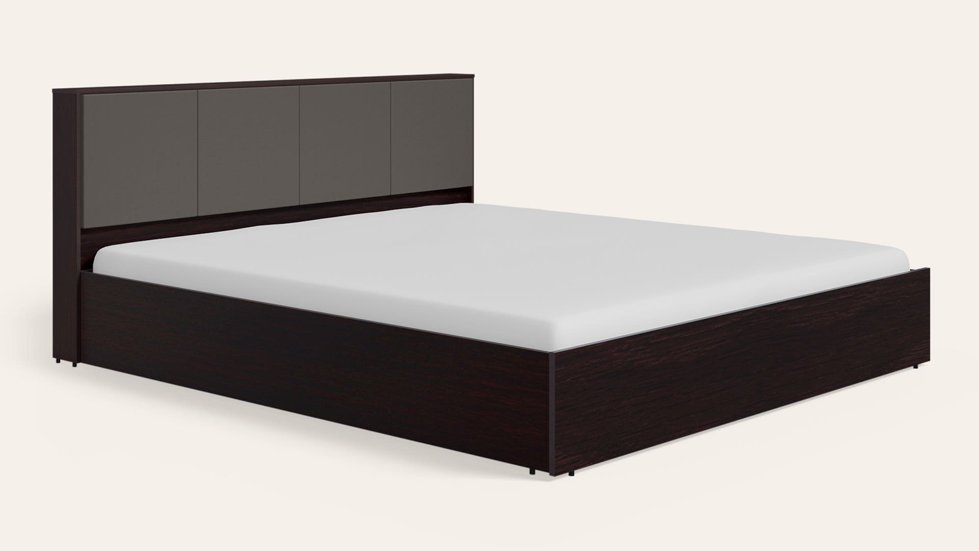 Irene Queen Size Wooden Bed with Box Storage