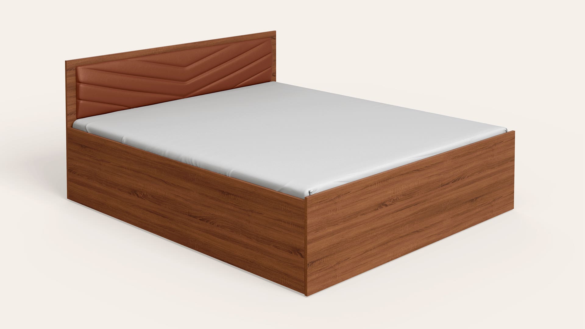 Alina Nx Queen Size Wooden Bed with Drawer and Box Storage