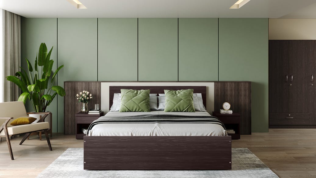 Ewa Engineered Wood Bed with Box Storage (King)