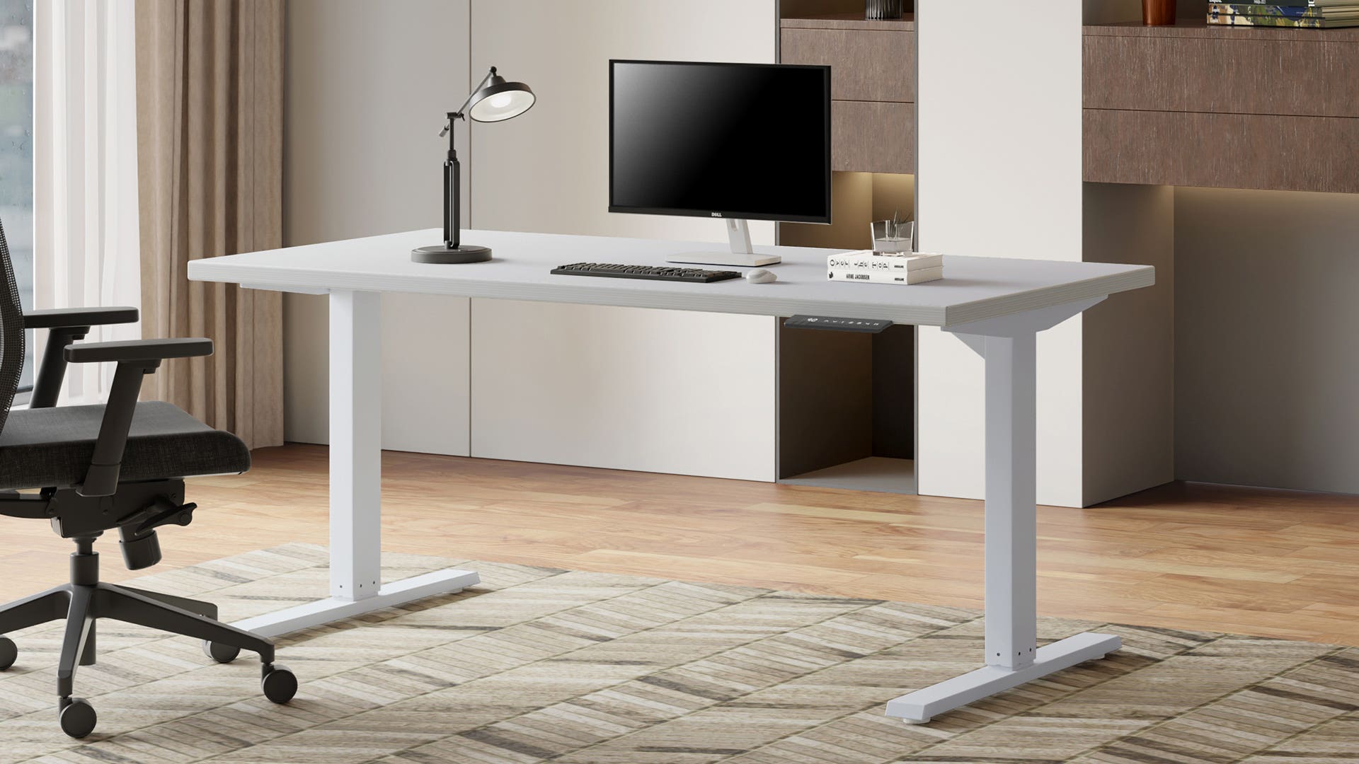 Workout Power Operated Height Adjustable Study Table with 4 Memory Presets