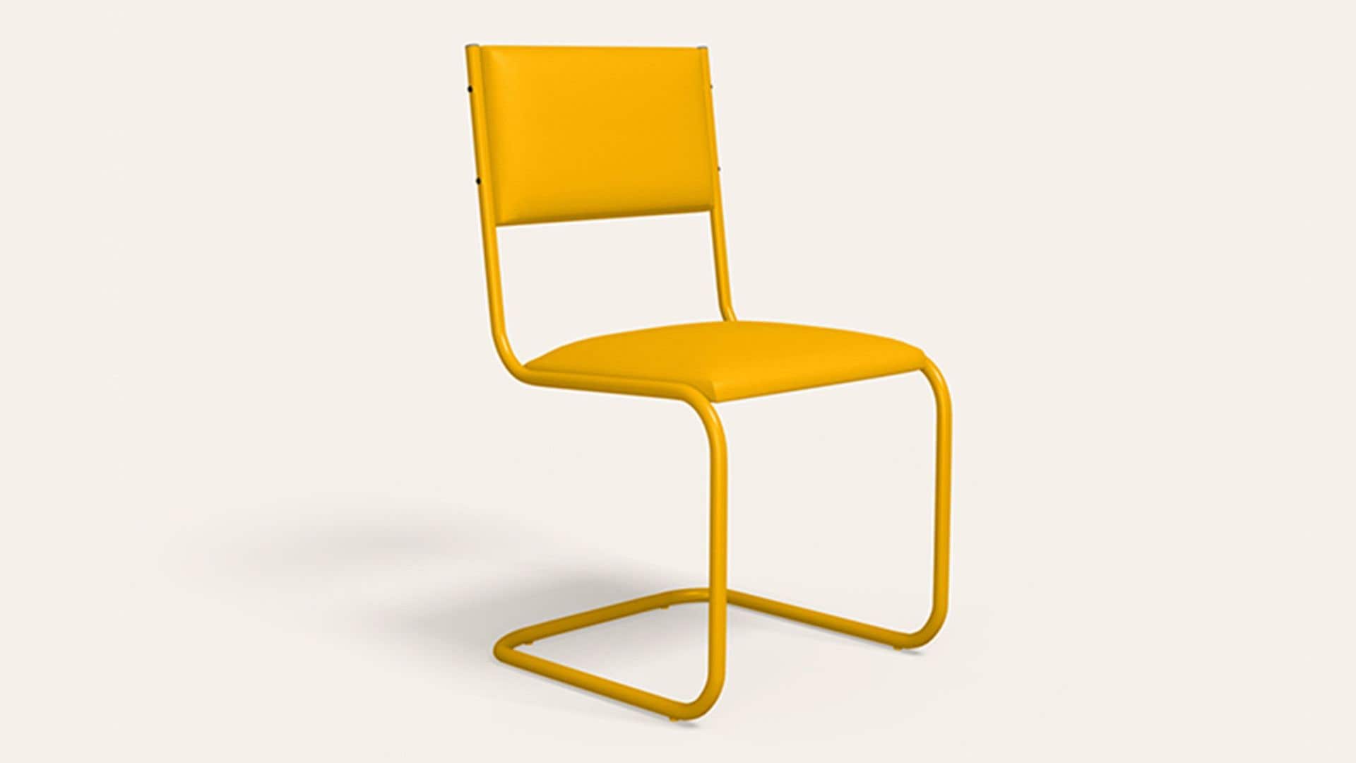 Vivid Ergonomic Leatherette Cantilever Chair (Yellow)