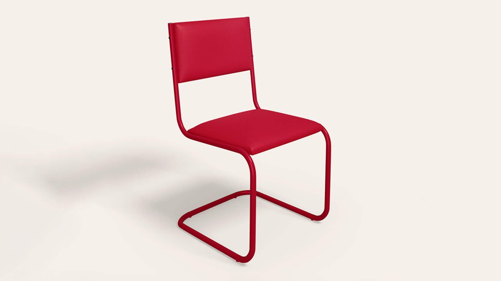 Vivid Ergonomic Leatherette Cantilever Chair (Red)