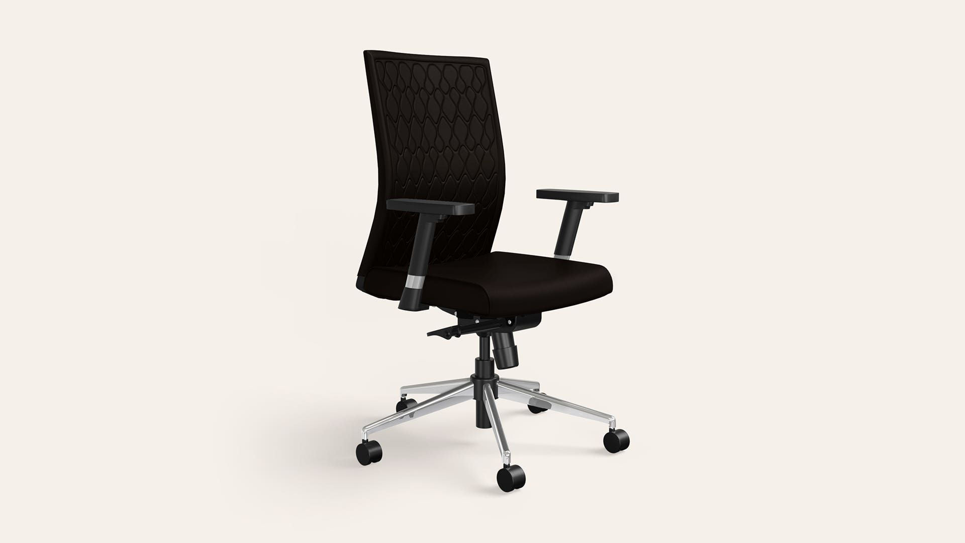 Elite Mid Back Leatherette Ergonomic Office Chair (Black)