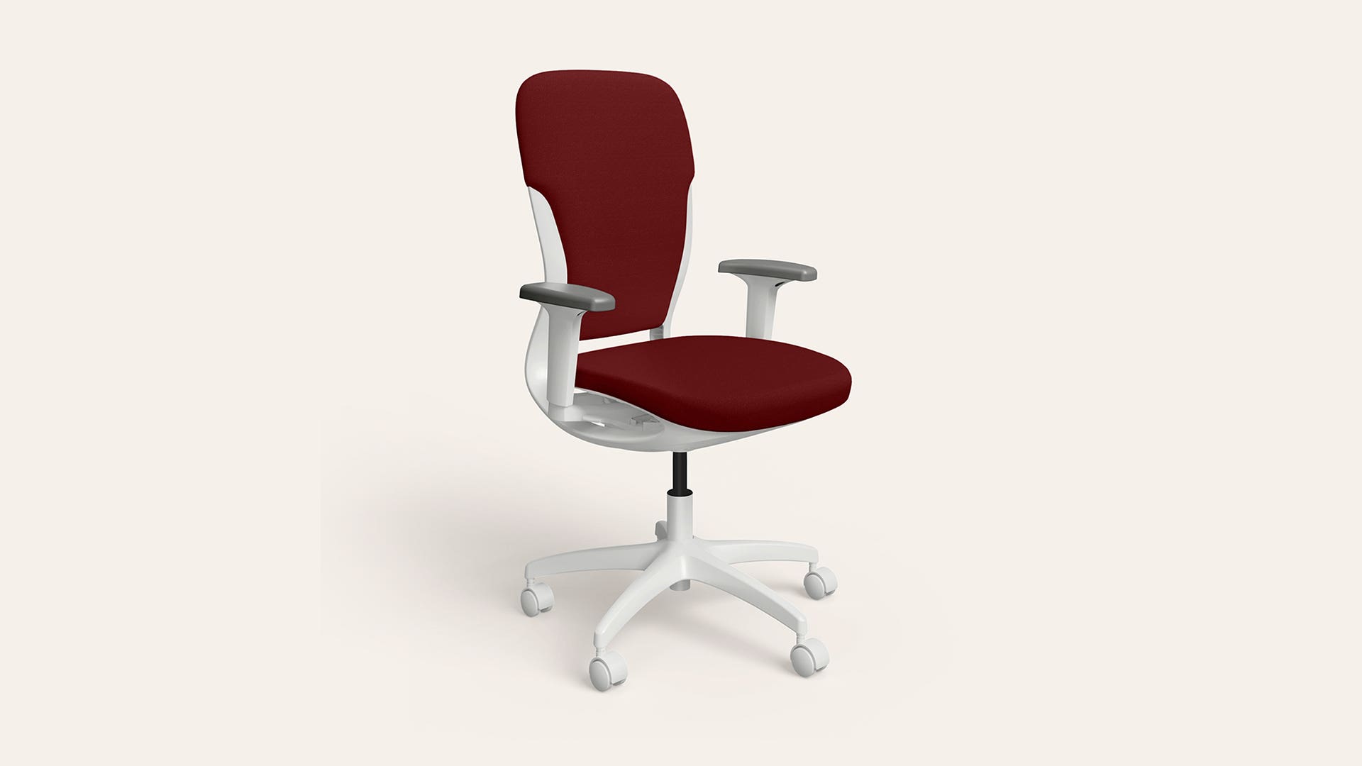 Motion High Back Knitted Fabric Ergonomic Office Chair (Milan Red - White Body)