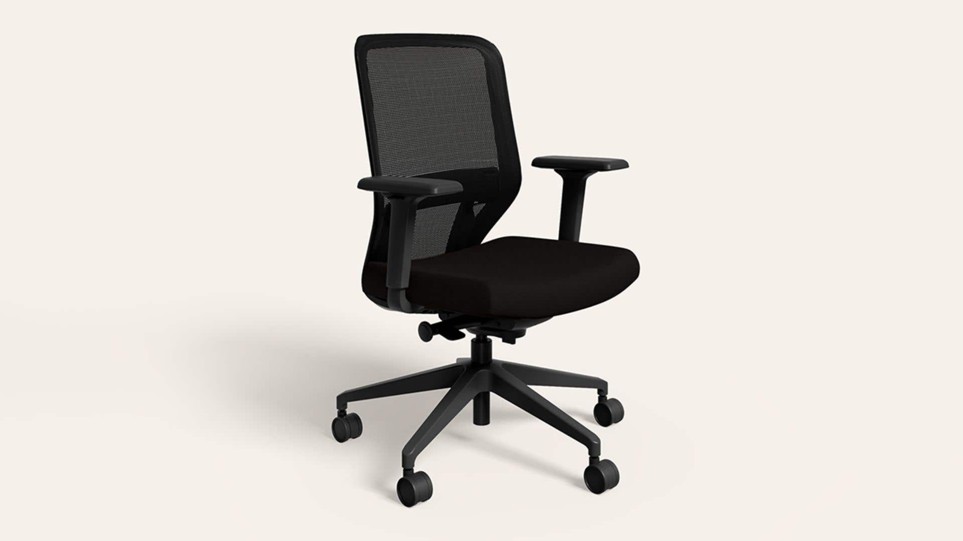 Greta 2.0 Mid Back Fabric Ergonomic Chair (Black Ink with Black Body)